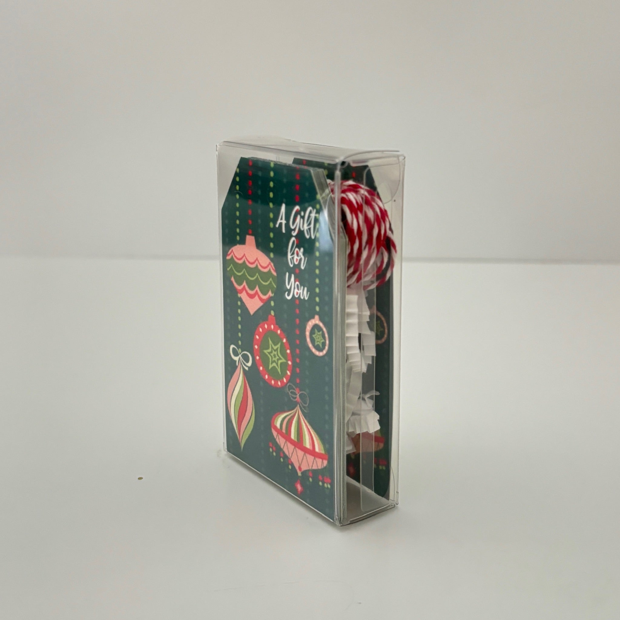 Retro Ornament Gift Tags with Rolled Twine Set of 10