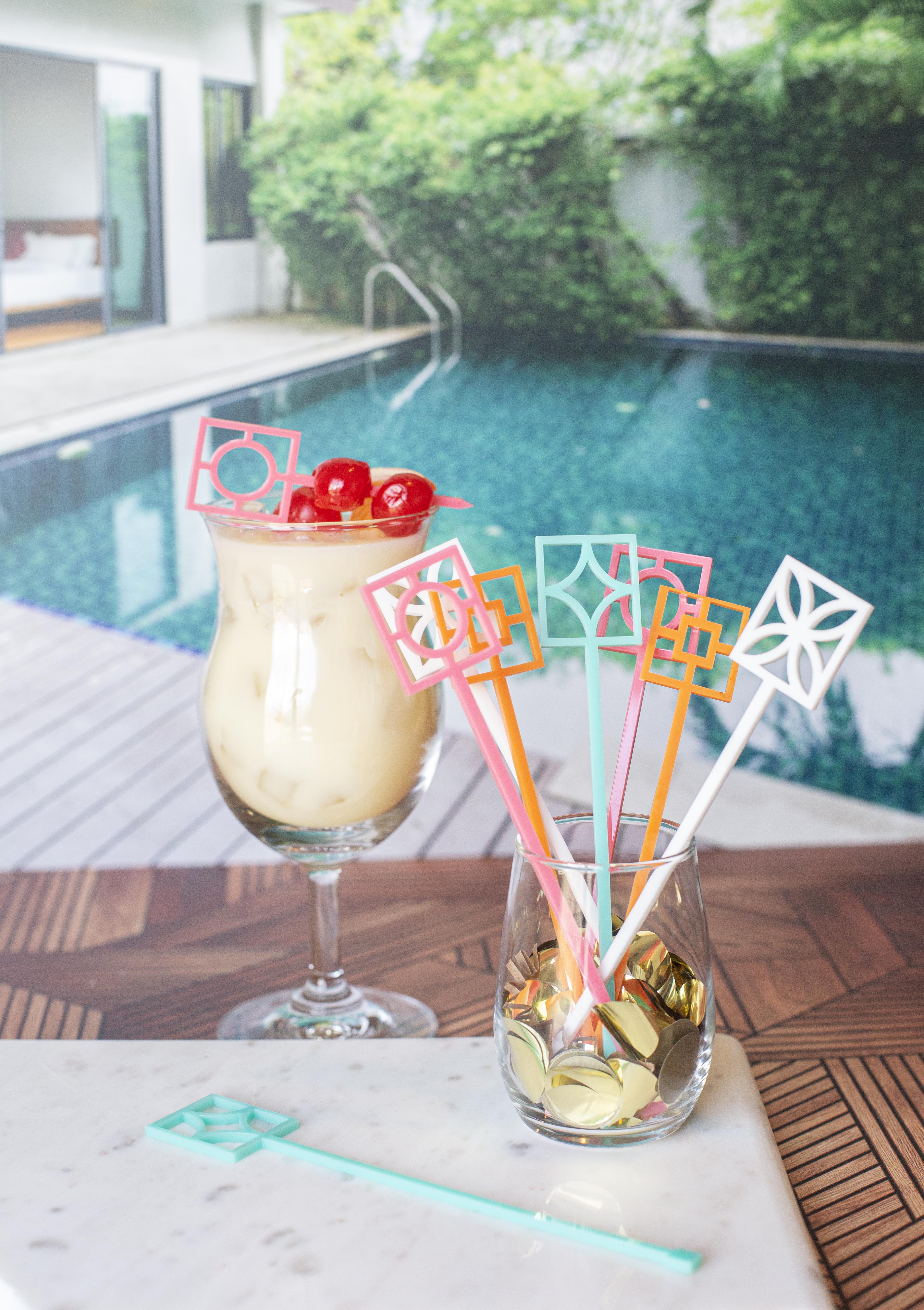 Breeze Block Acrylic Retro Drink Stirrer Swizzle Stix