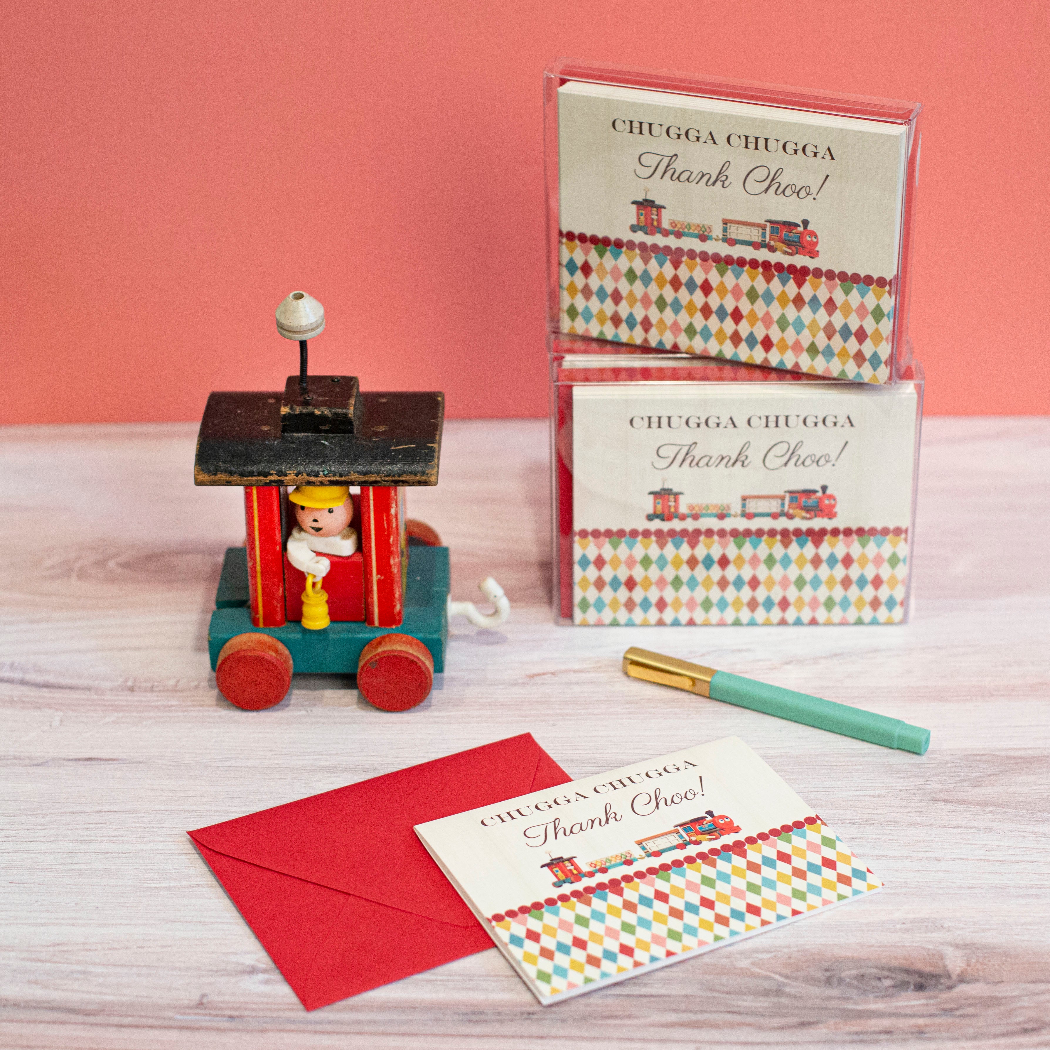 Vintage Train Thank You Notecard Boxed Set of 8