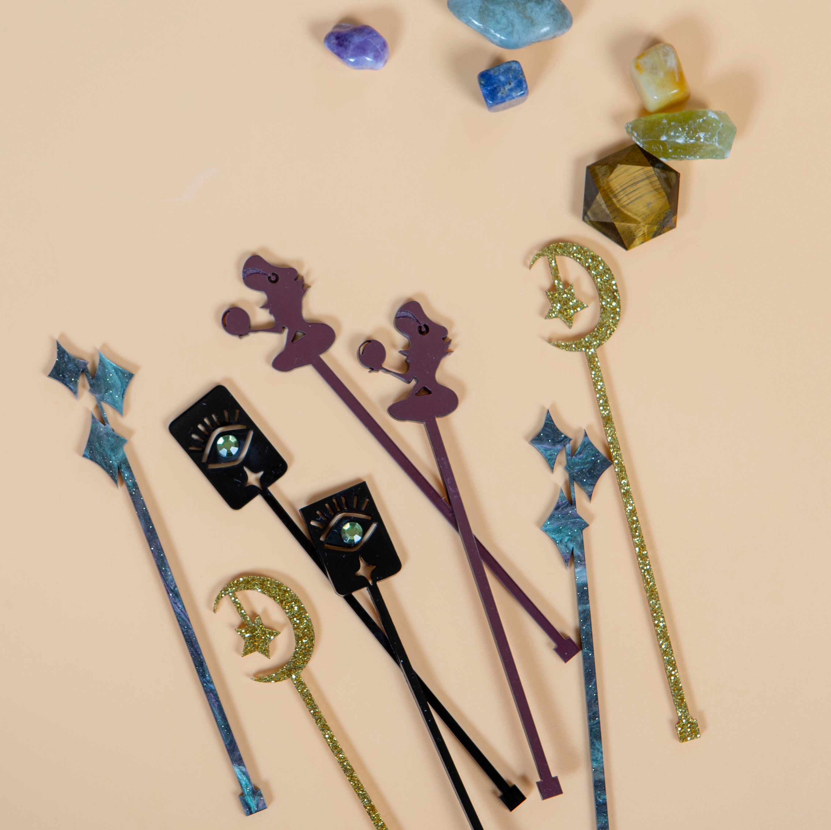 Psychic Girl Spiritual Eye Acrylic Drink Stirrer Swizzle Stix