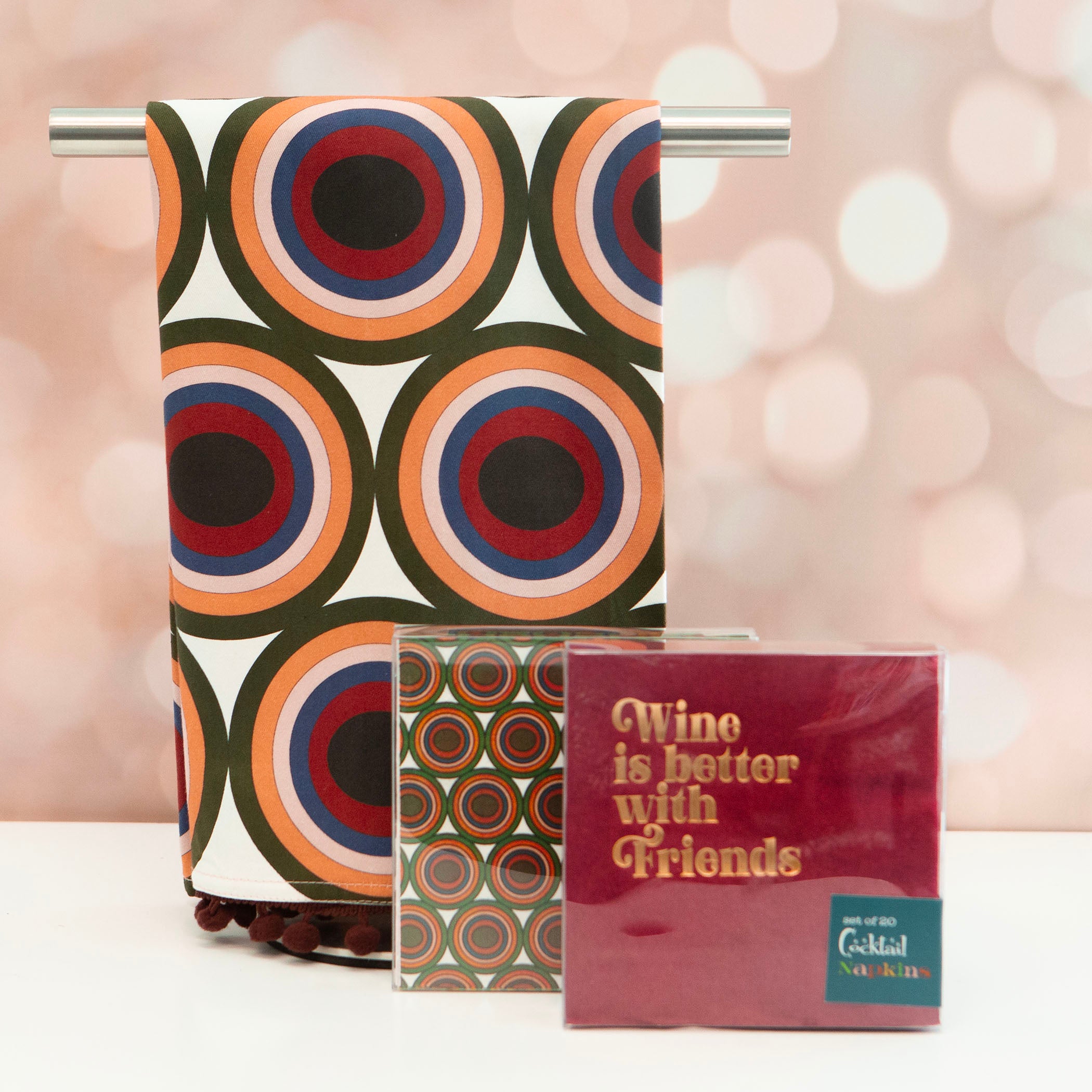 Circle Pyramid Mid Century Modern Cocktail Beverage Napkin