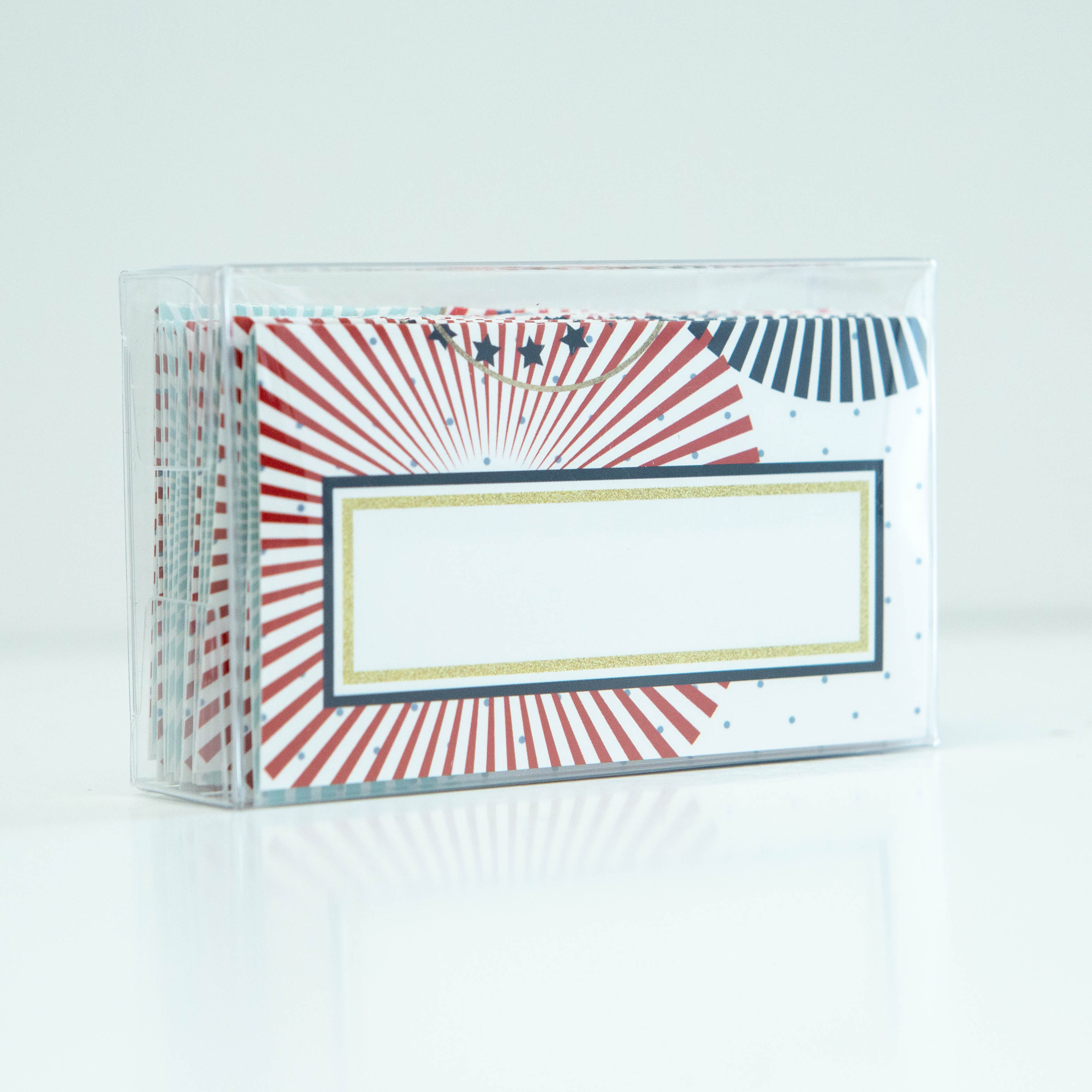 Retro Starburst Patriotic Double Sided Place Cards