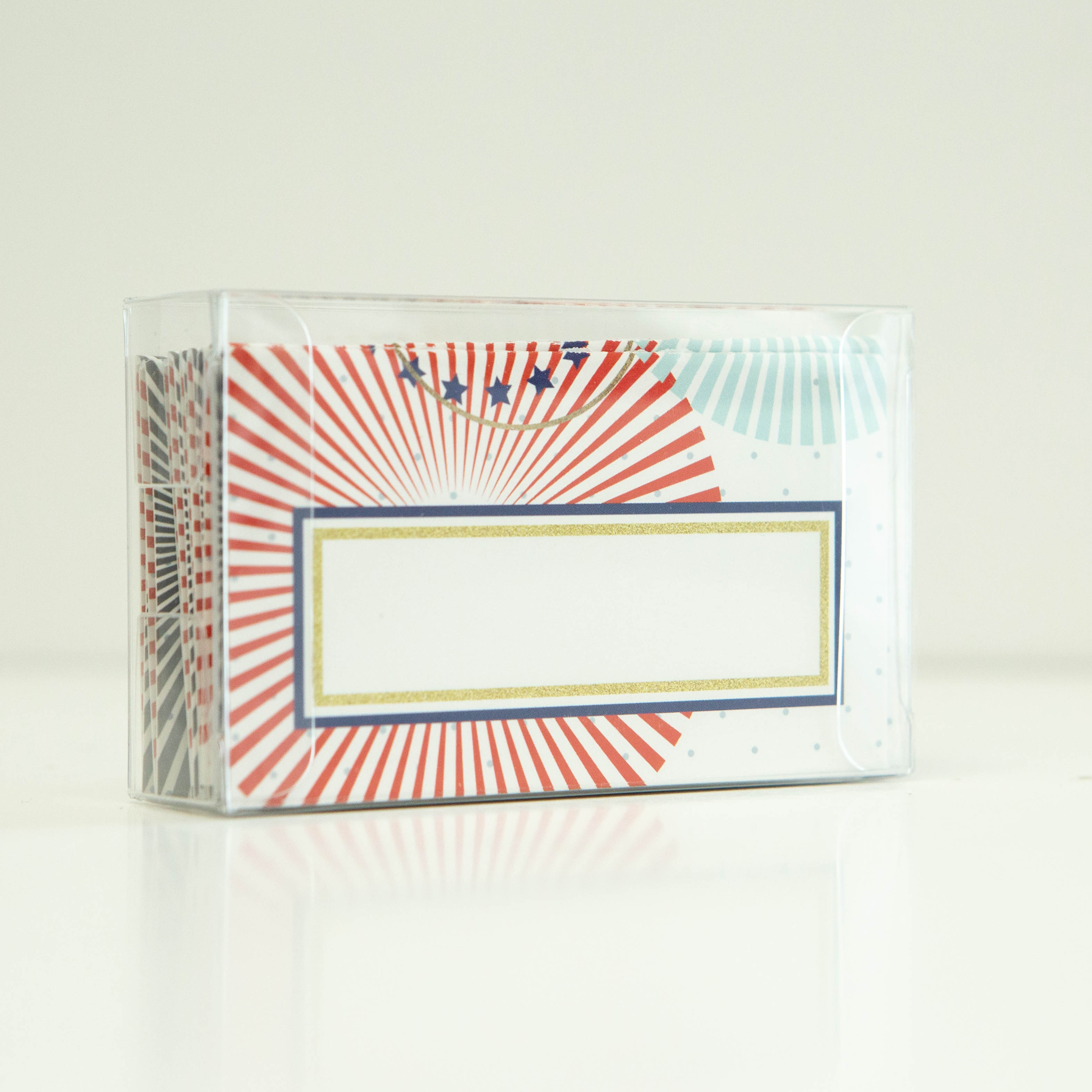 Retro Starburst Patriotic Double Sided Place Cards