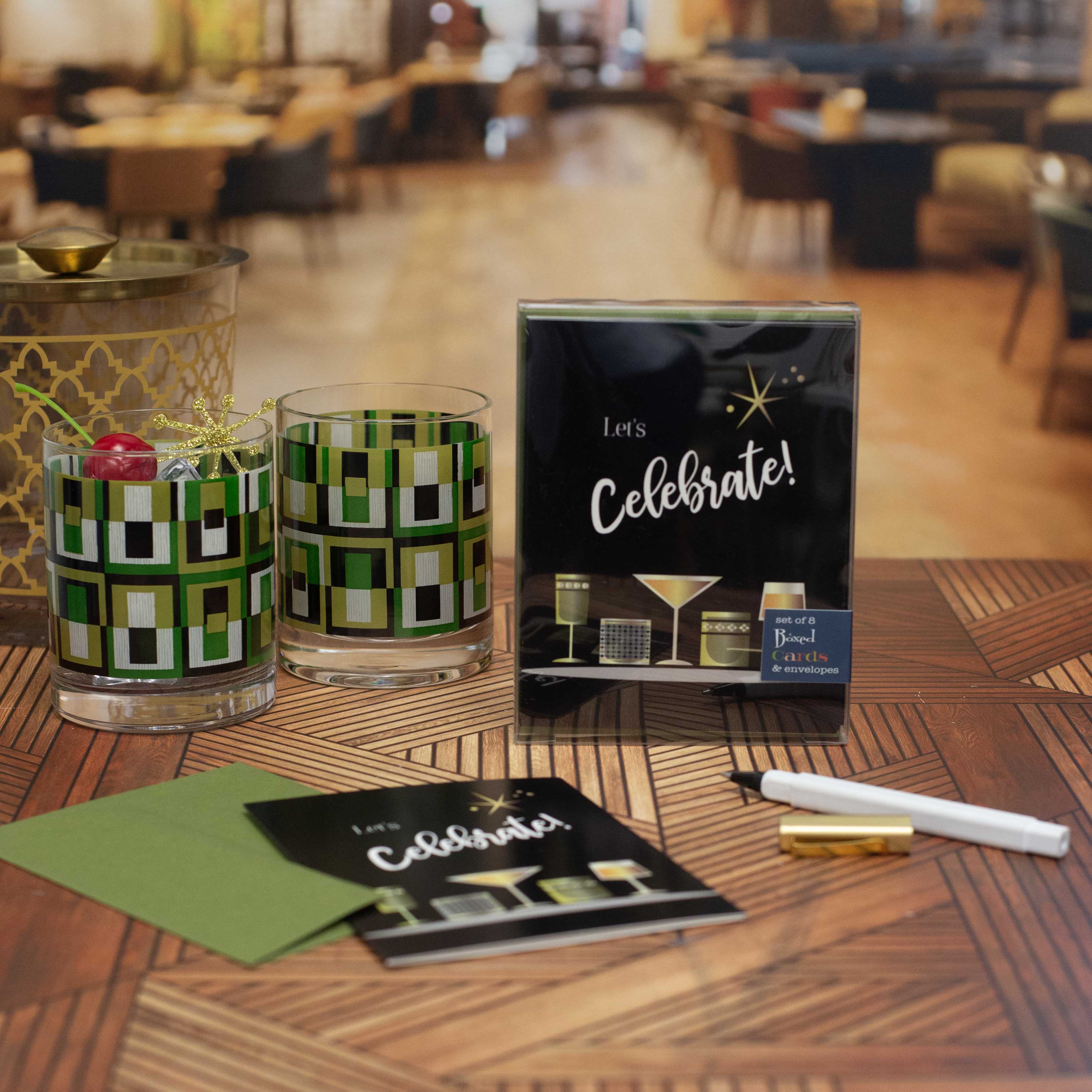 Let's Celebrate Mid Century Everyday Vintage Cocktail Card Boxed Set