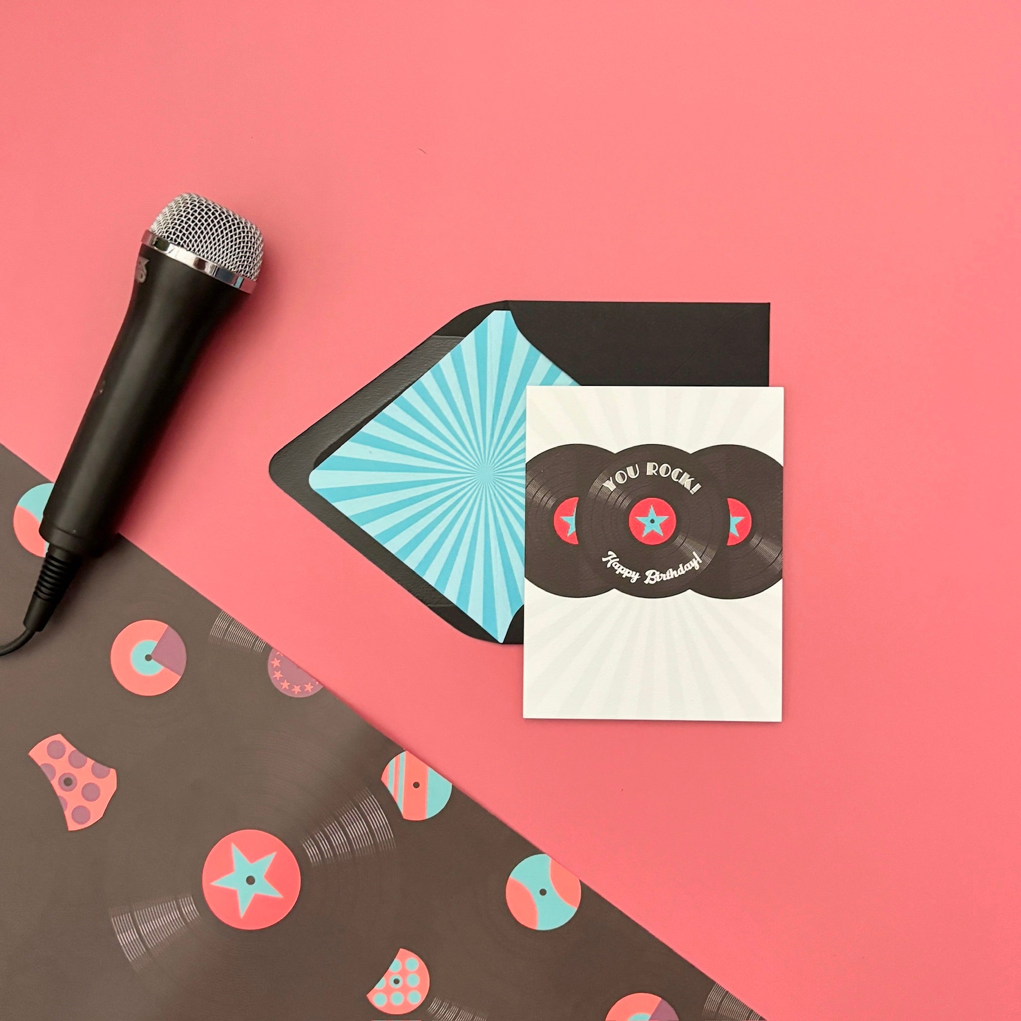 You Rock Vintage Record Birthday Greeting Card