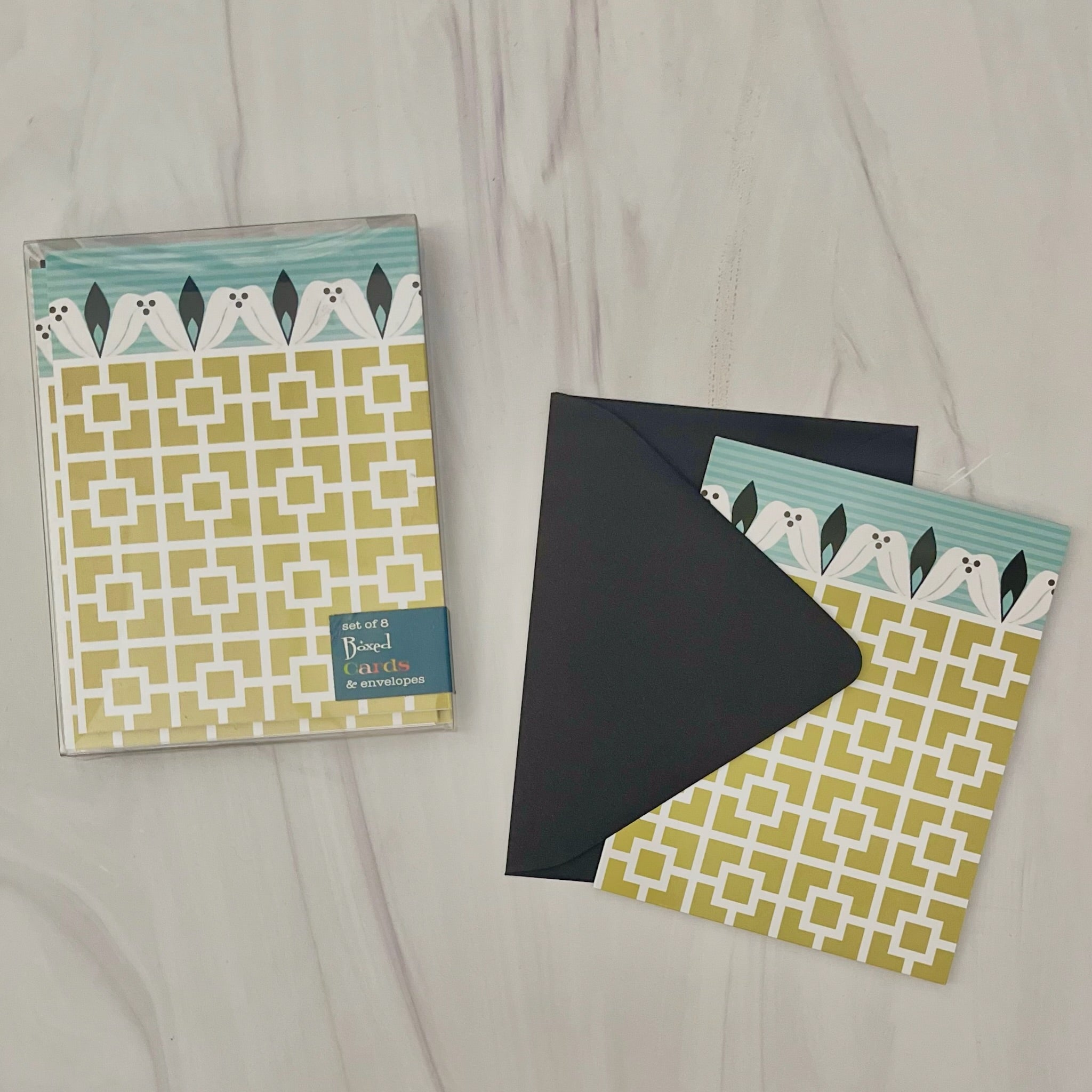 Breeze Block and Lotus Yellow Mid Century Notecard Single