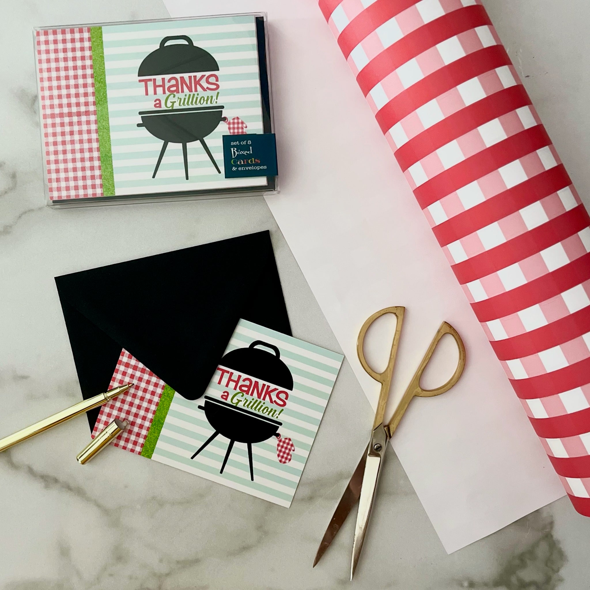 Funny Thanks a Grill-ion Retro Barbecue Thank You Card Boxed Set