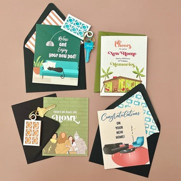 Mid Century Modern Furniture New Home Housewarming Greeting Card