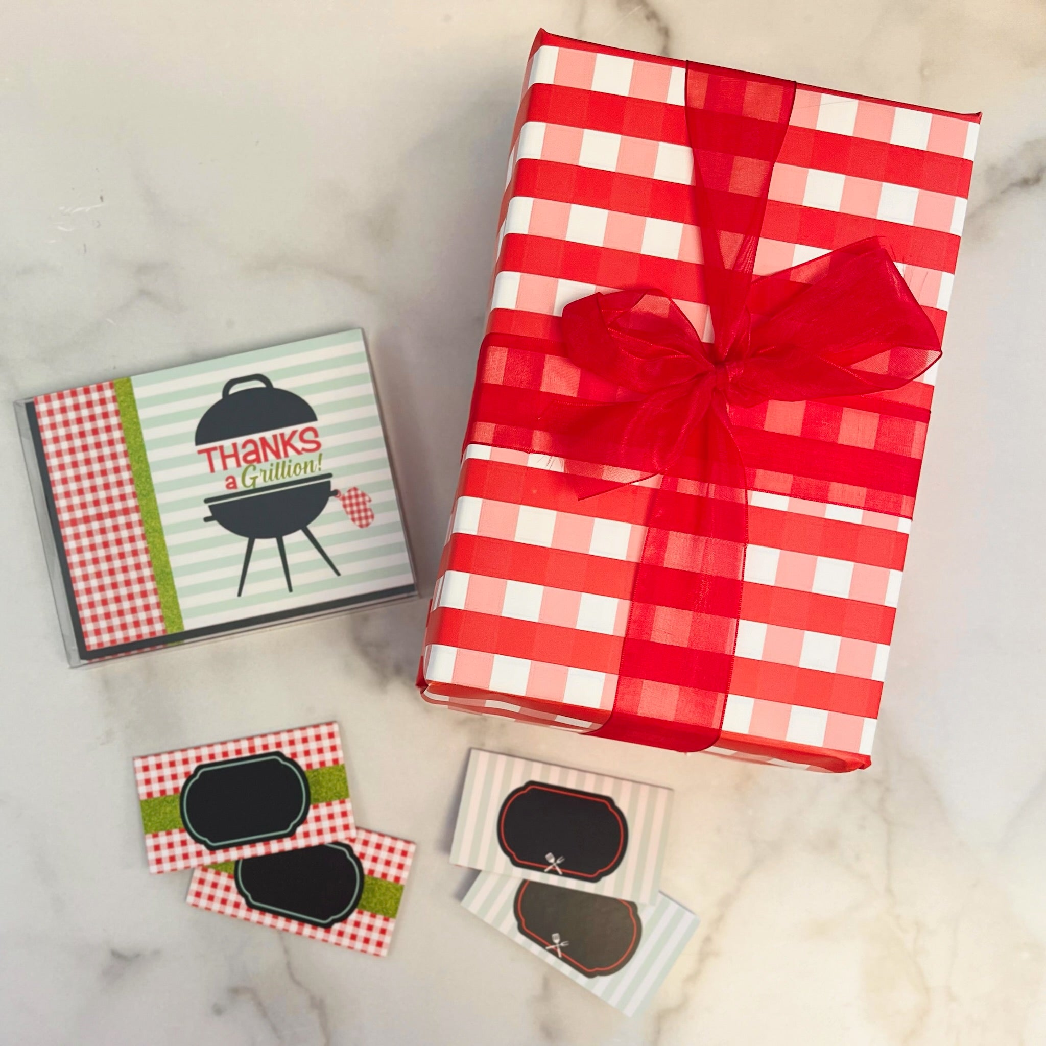 Gingham Red Gift Wrap Craft Sheets