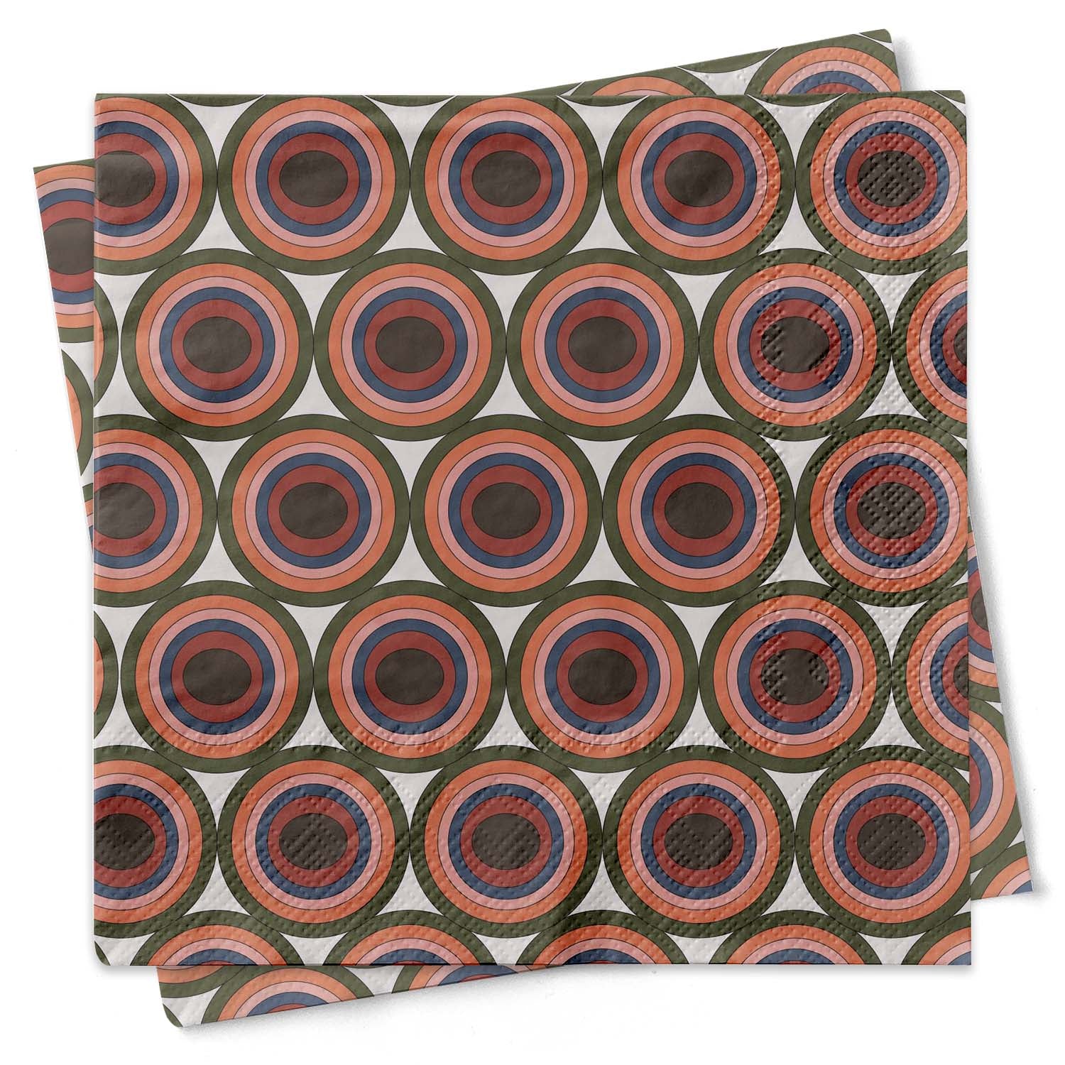 Elevate your entertaining with our Circle In Pyramid Cocktail Beverage Napkins! The mid century modern circle geometric design adds a touch of sophistication to any event, while the 3 ply construction ensures durability for any occasion. Perfect for all your hosting and event needs!