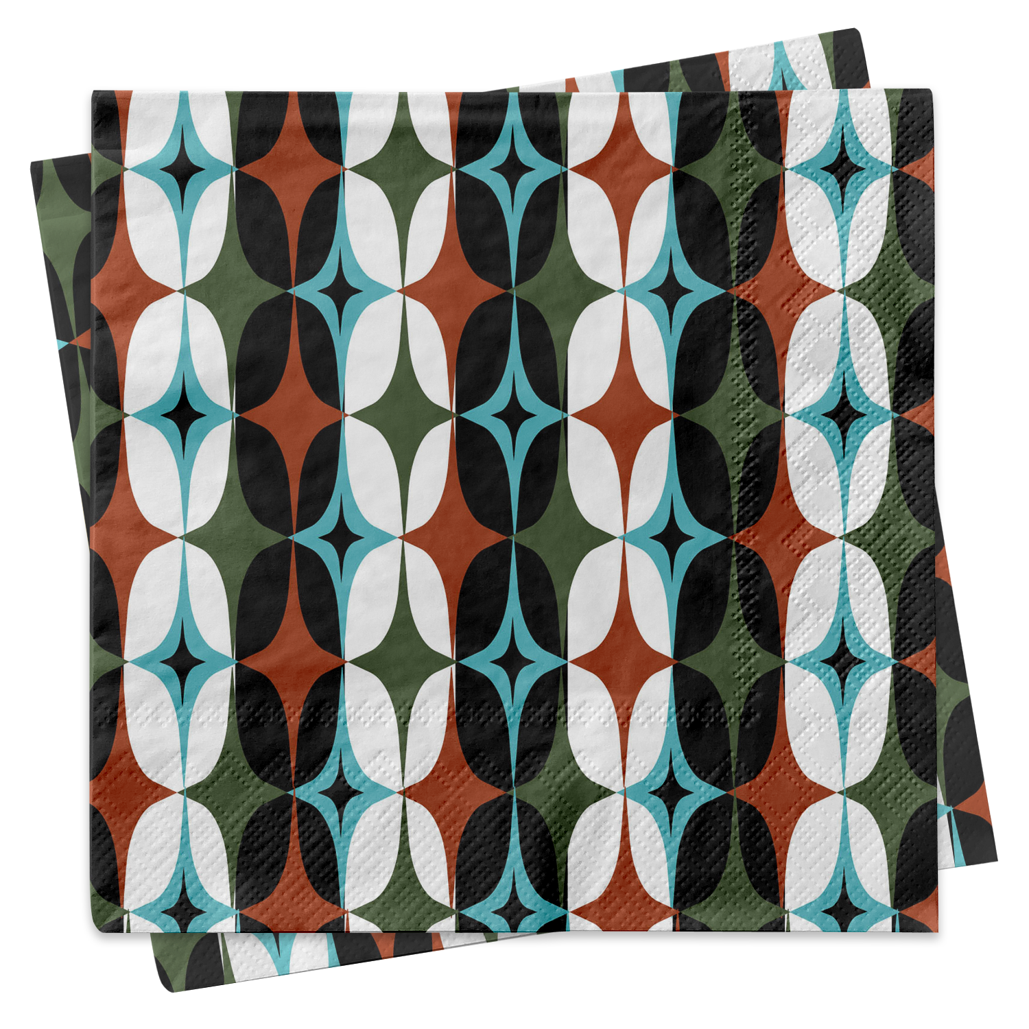 Starlight Diamond Mid Century Modern Retro Cocktail Beverage Napkin