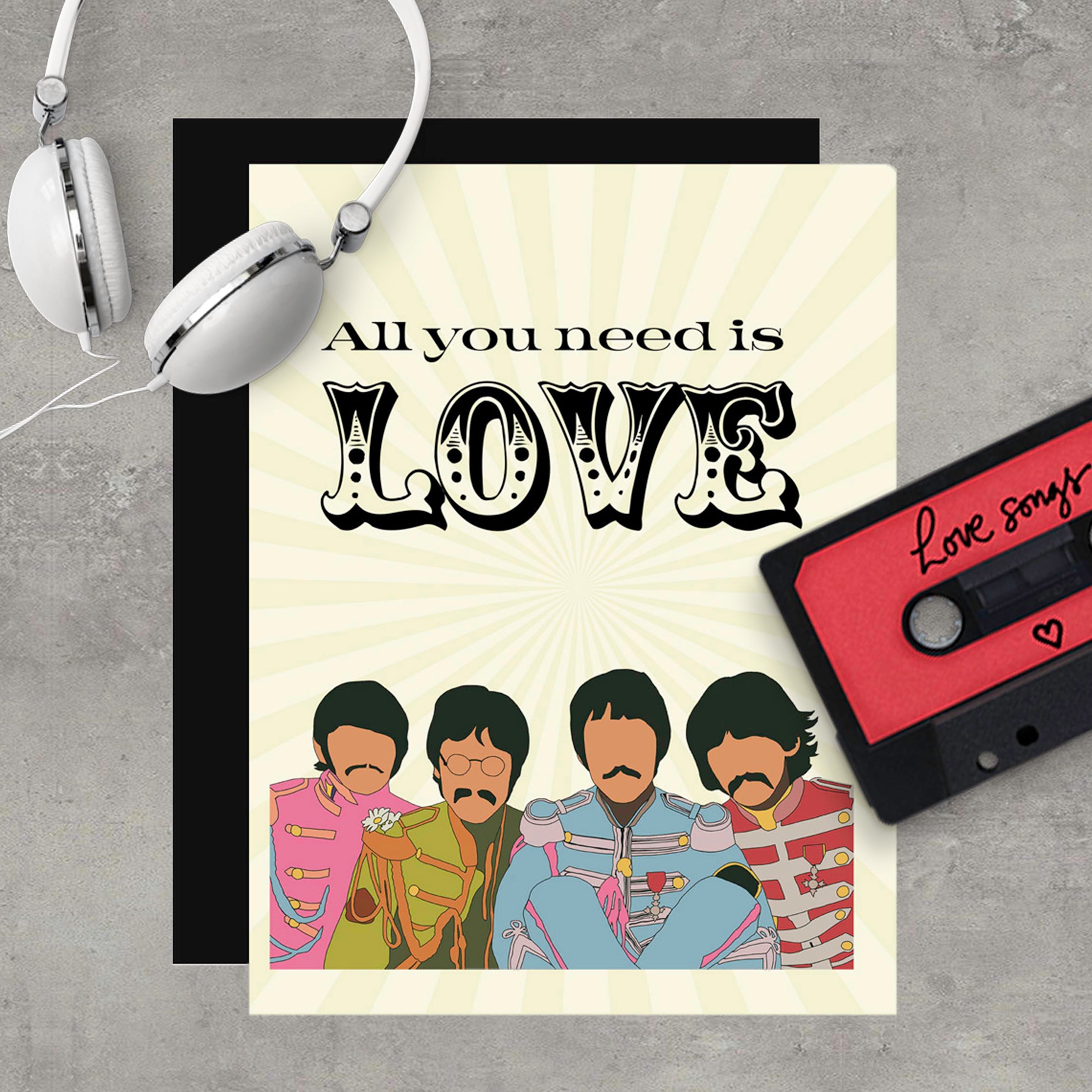 Beatles All You Need Is Love Pop Icon Greeting Card