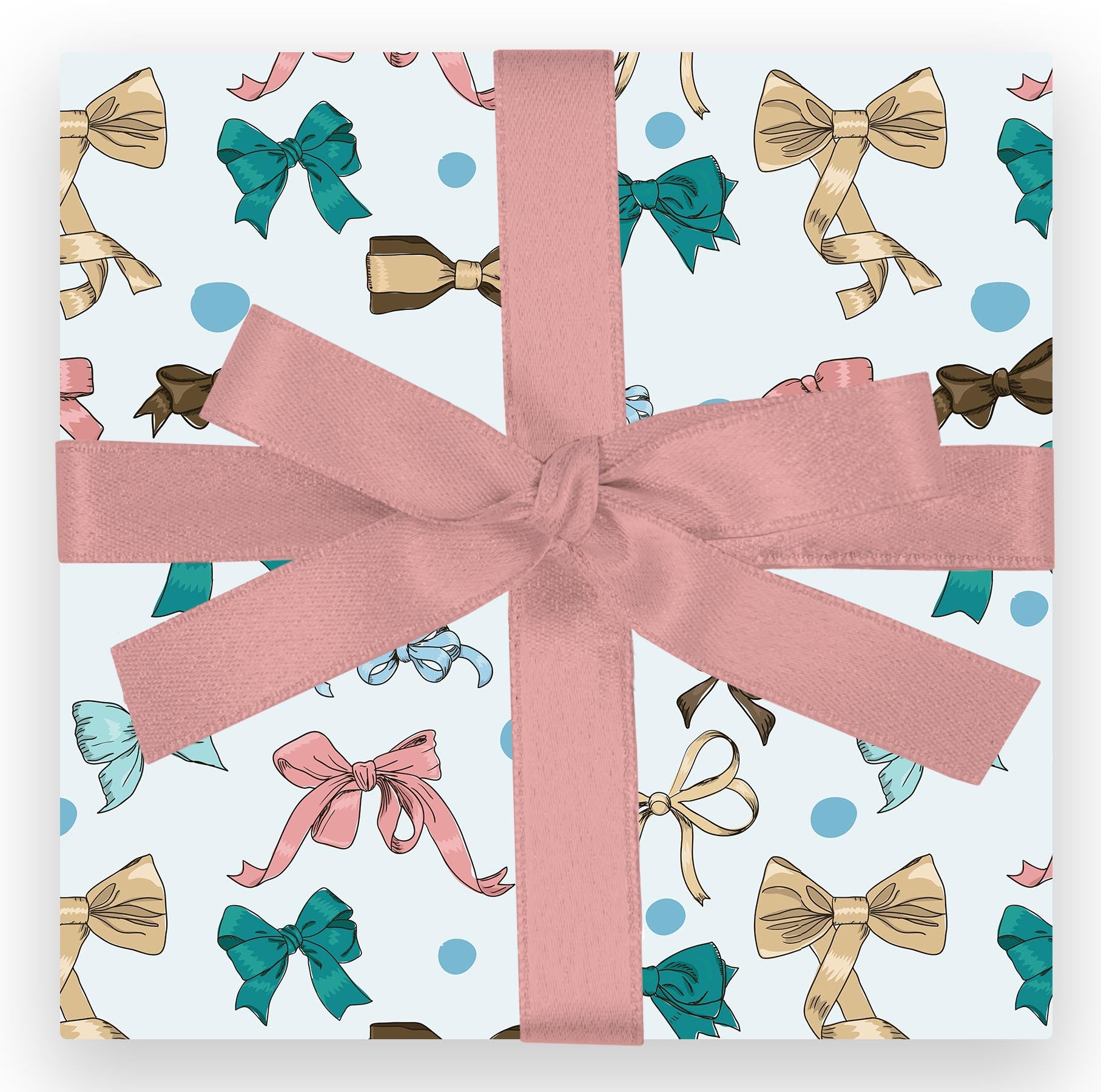 Vintage Bows Gift Wrap Craft Paper Sheets Set of 2
