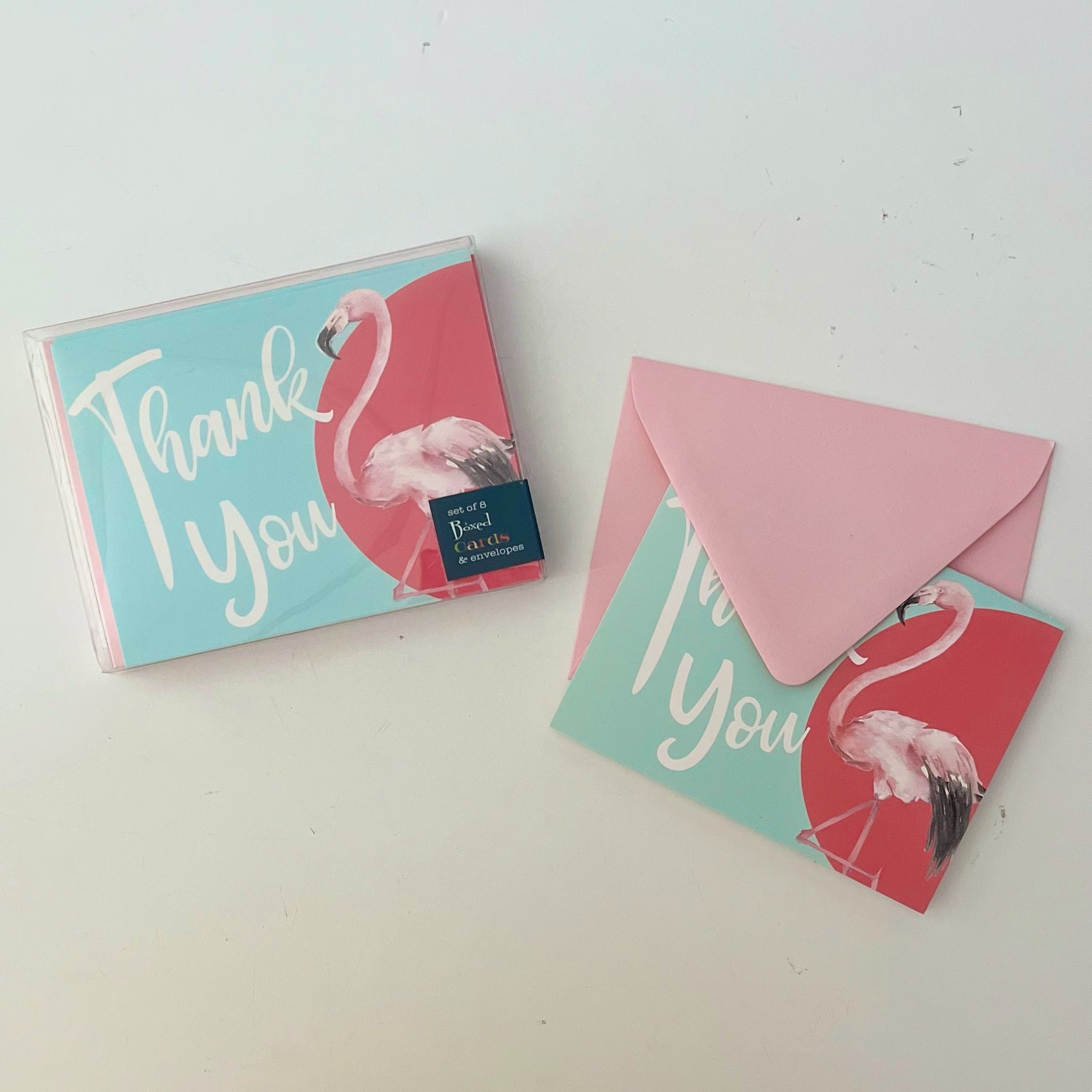 Flamingo Palm Springs Coastal Thank You Notecard