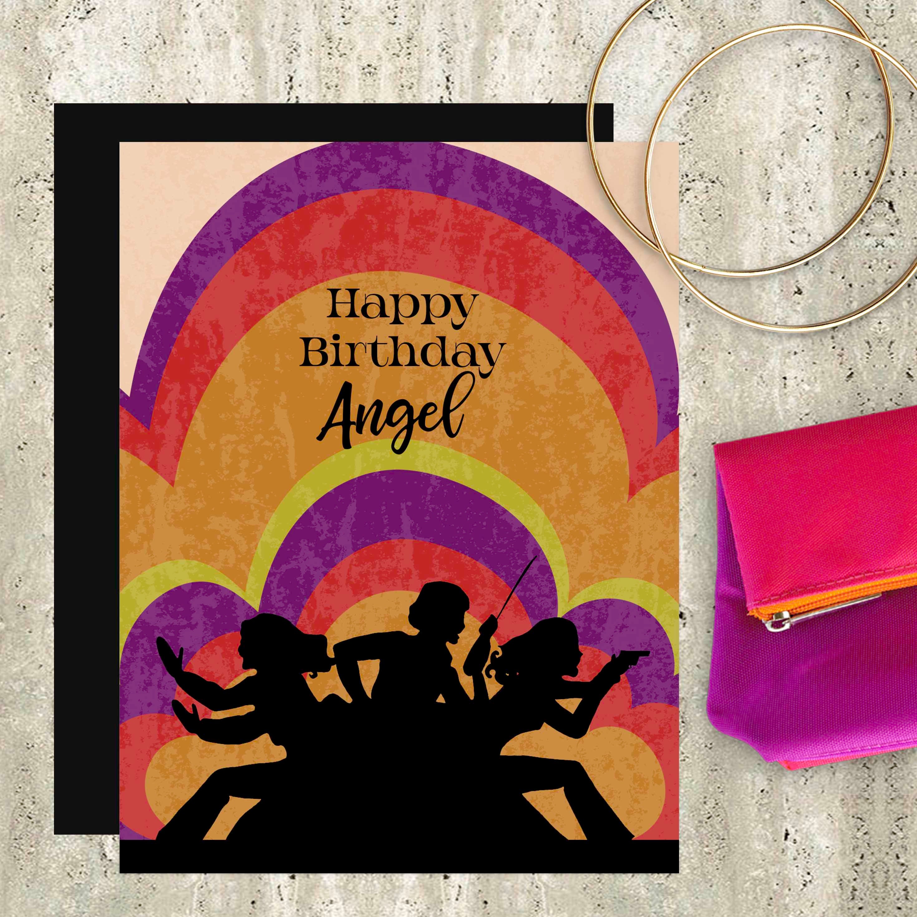 Charlies Angels Pop Icon Happy Birthday Angel Card