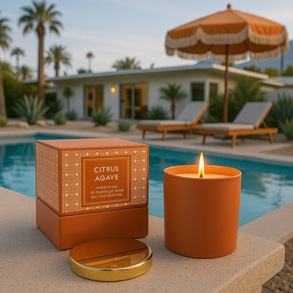 Gold Foil Mid Century Modern Boxed Candle Collection