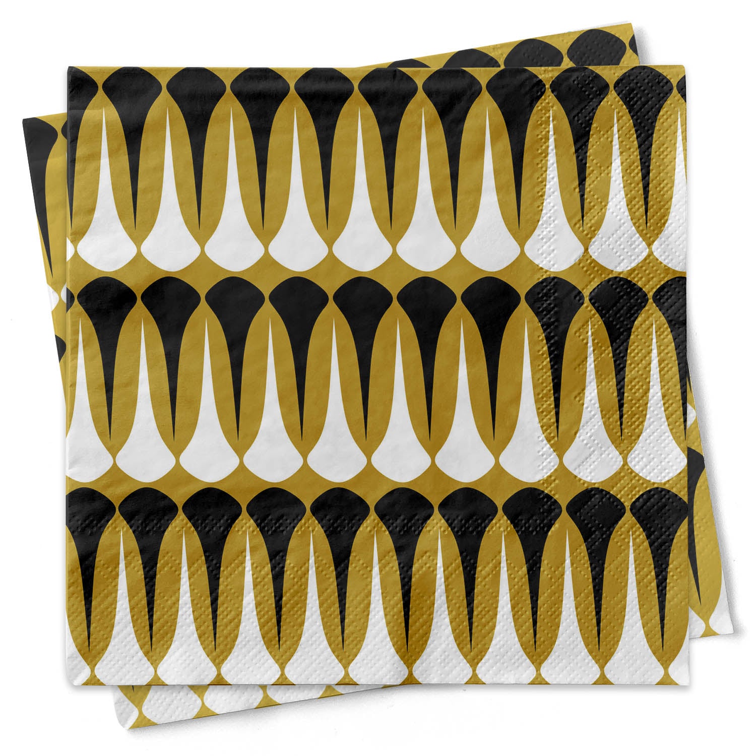 Black and Gold Darts Mid Century Modern Cocktail Napkin