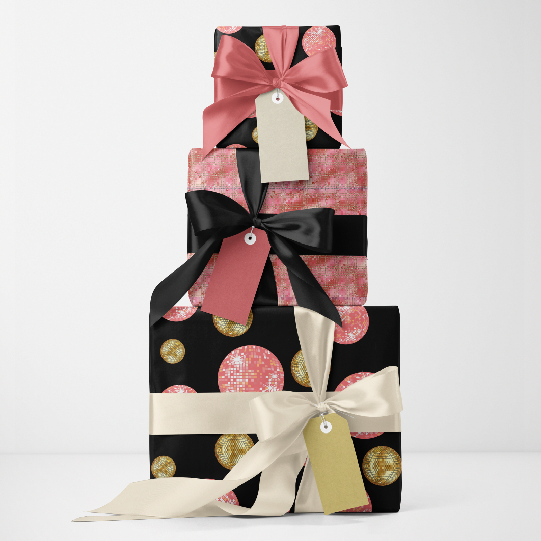 Disco Ball Double Sided Gift Wrap Sheet