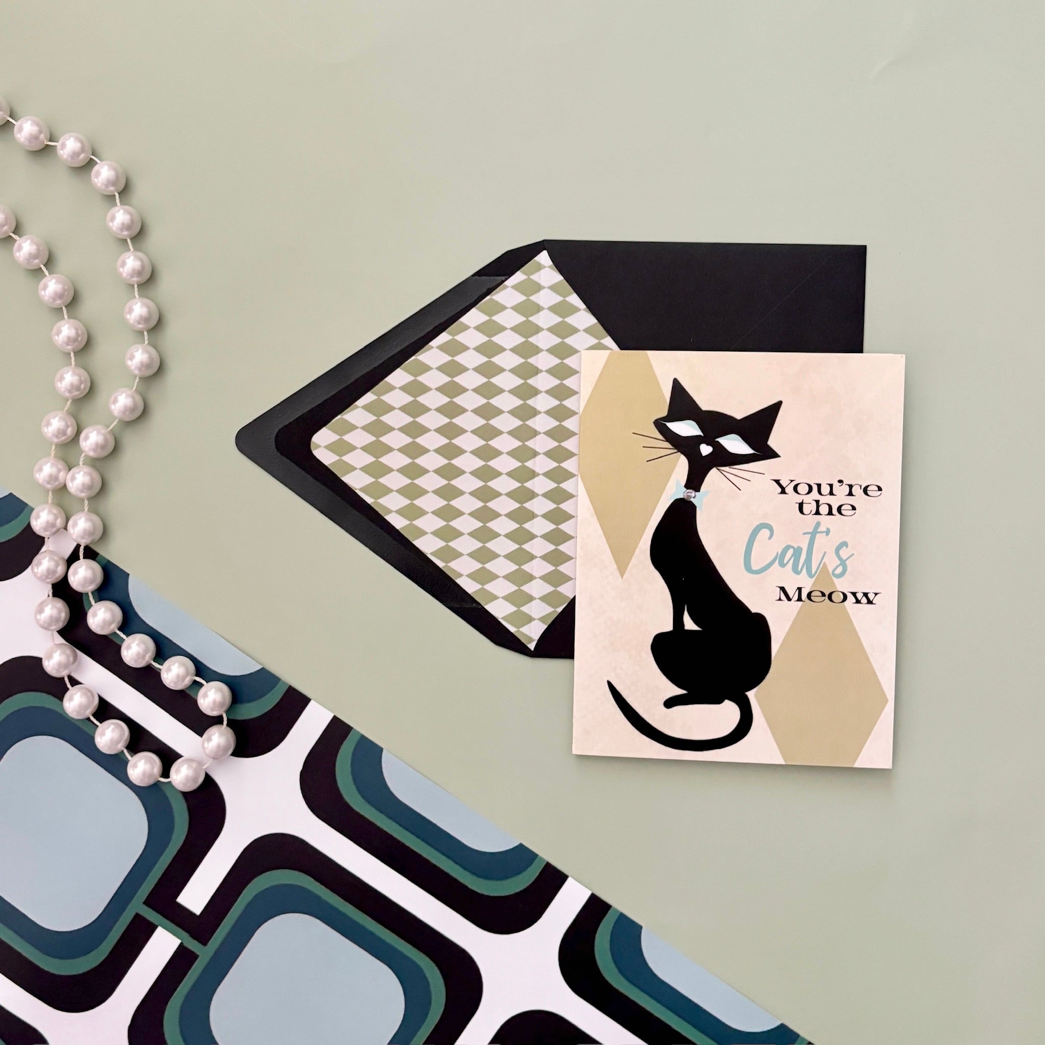 You're the Cat's Meow Mid Century Modern Greeting Card