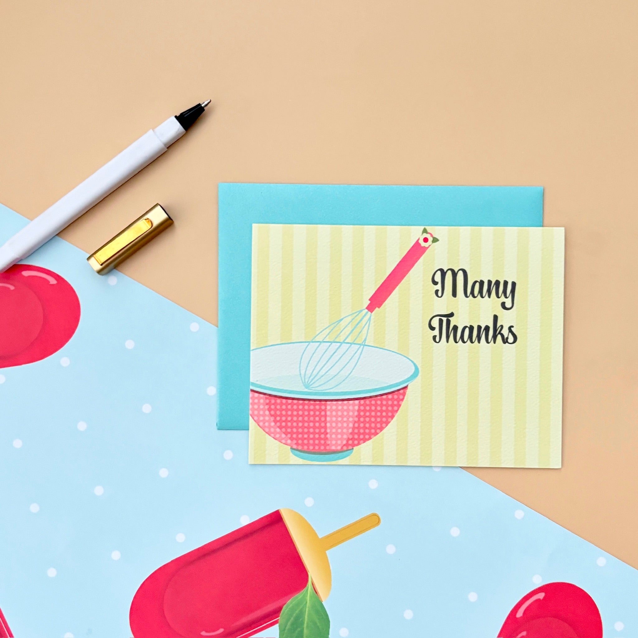 Mixing Bowl Vintage Bridal Shower Thank You Card Boxed Set