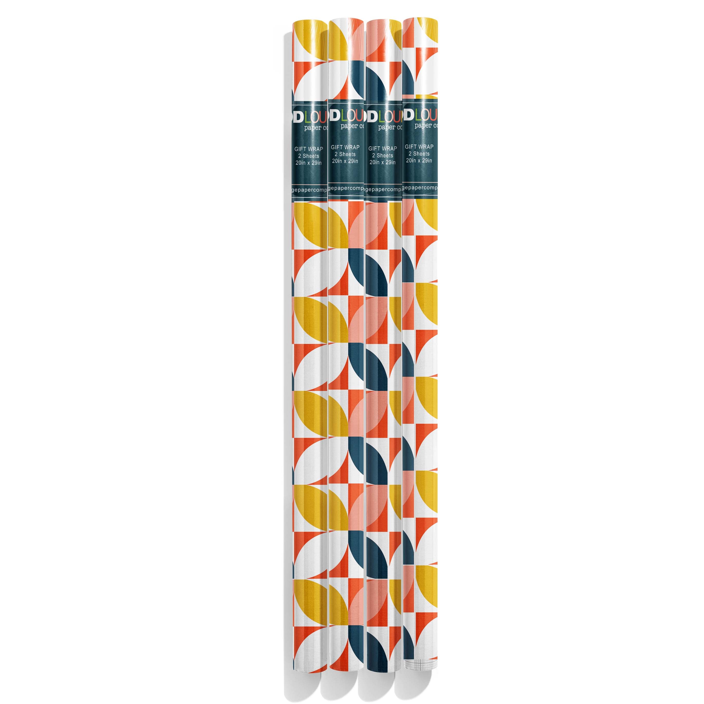 Four Petals Mid Century Modern Gift Wrap Craft Sheets