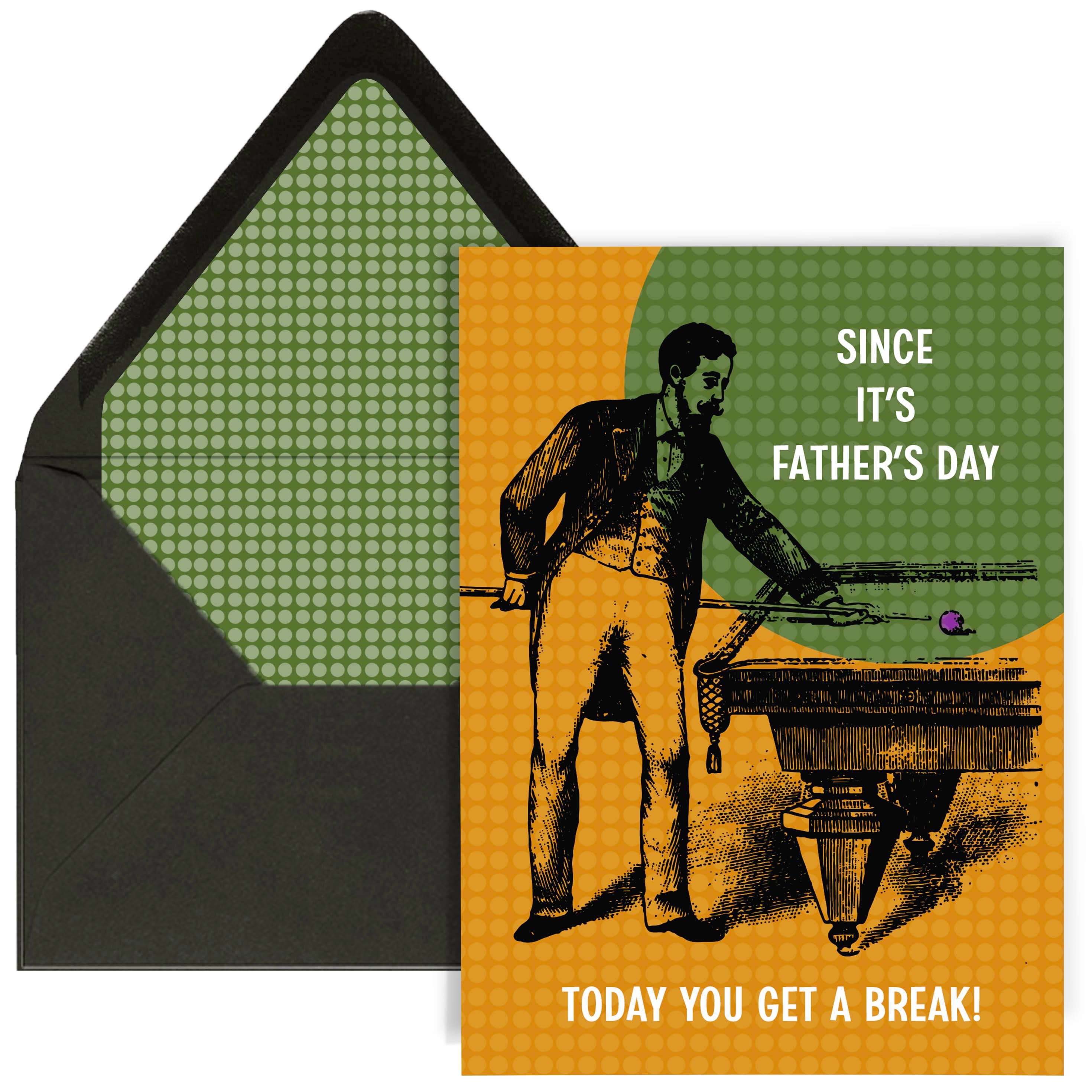 Funny Fathers Day Take A Break Pool Table Card