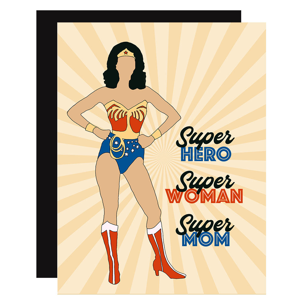 Wonder Woman Super Hero Mom Pop Icon Greeting Card