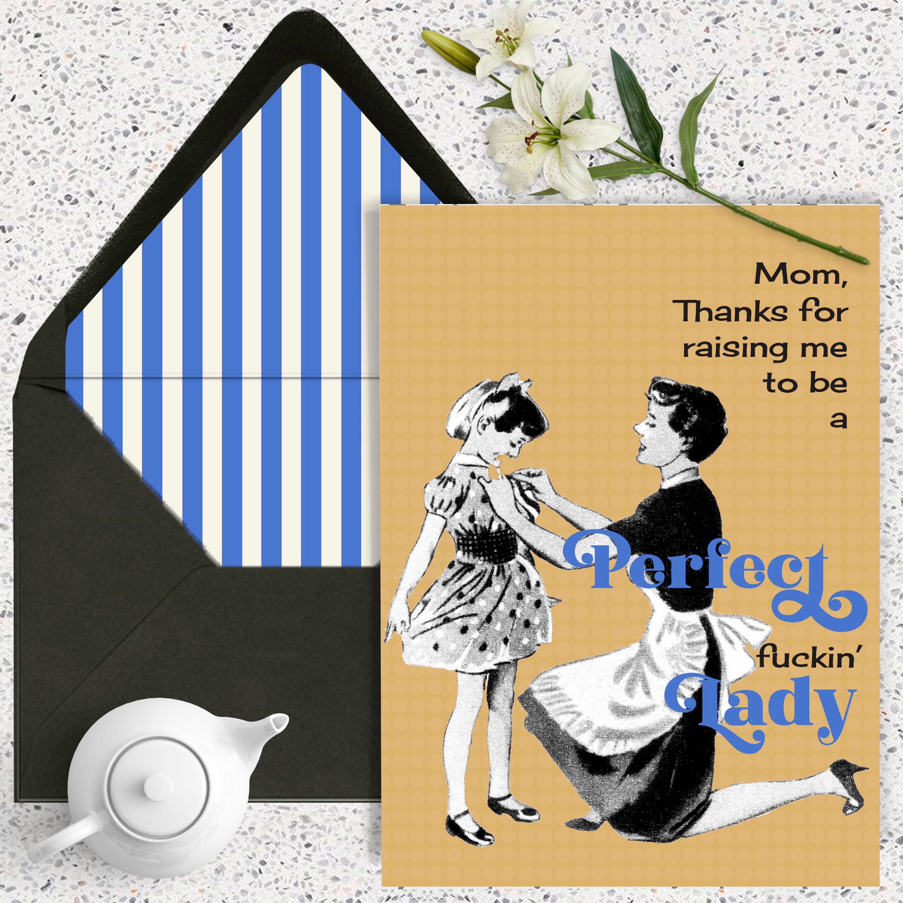 Funny Mothers Day Perfect F-ing Lady Greeting Card
