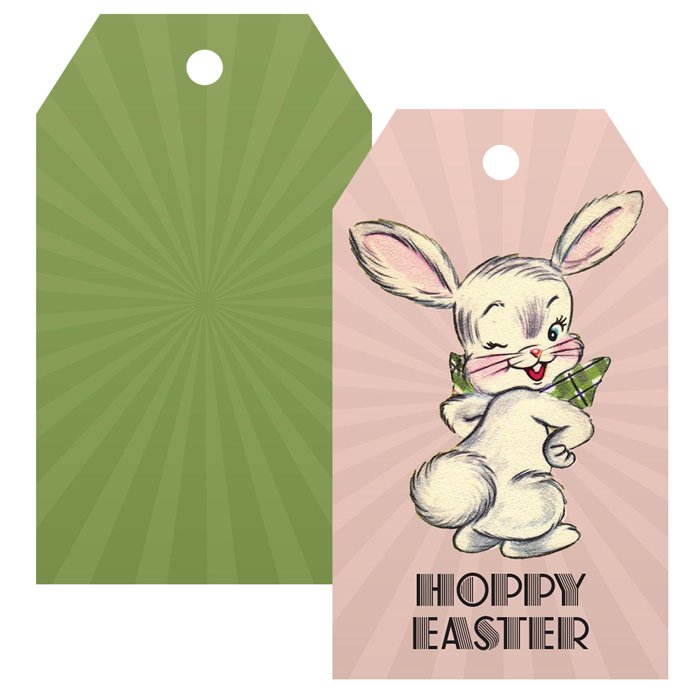 Easter Bunny Hoppy Easter Vintage Gift Tag Set of 10