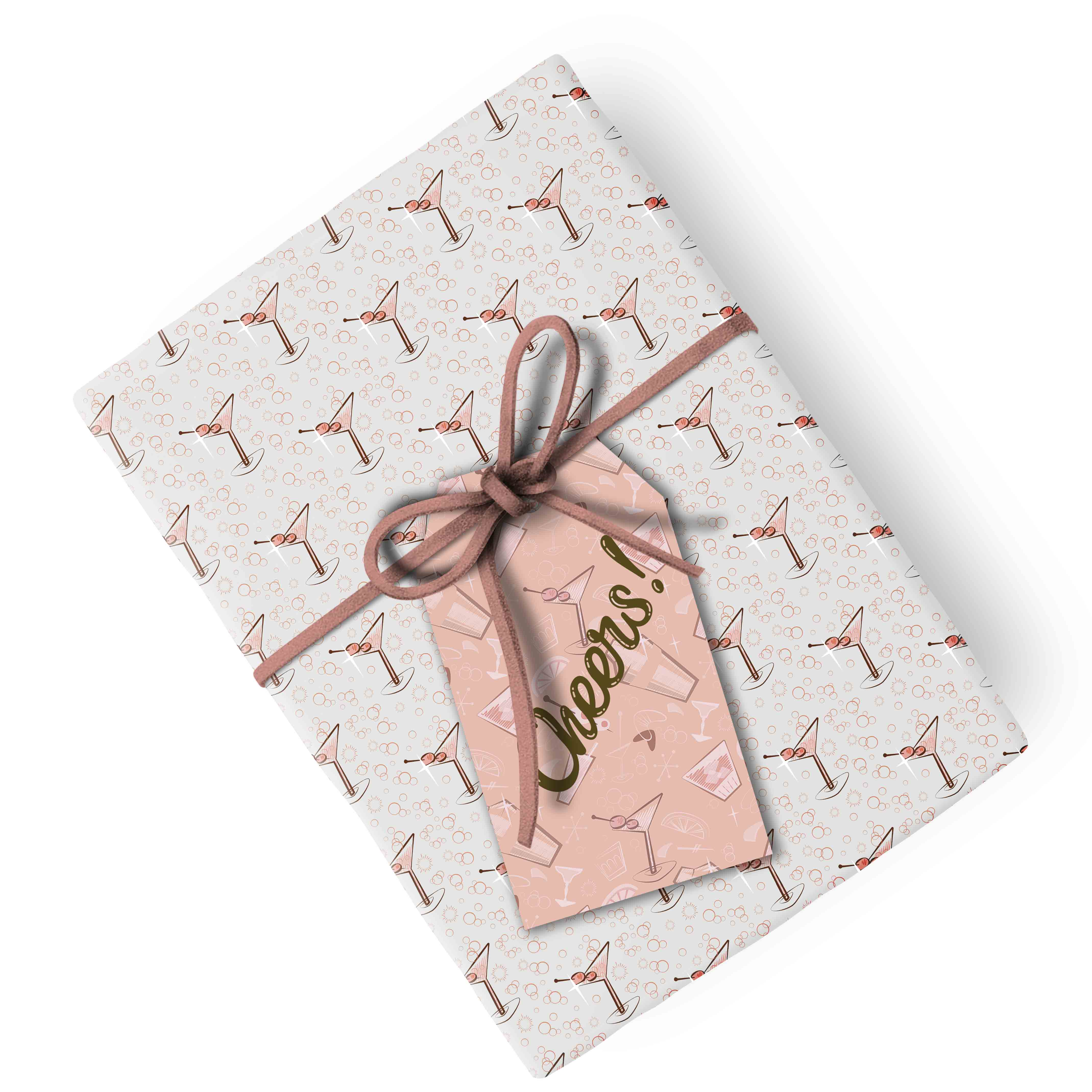 Martini Cheers Mid Century Modern Cocktail Gift Tags