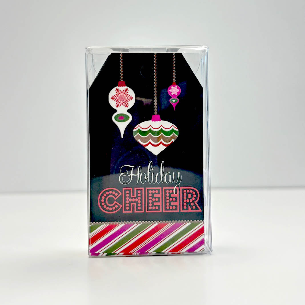 Holiday Cheer Retro Ornament Gift Tag Set of 10