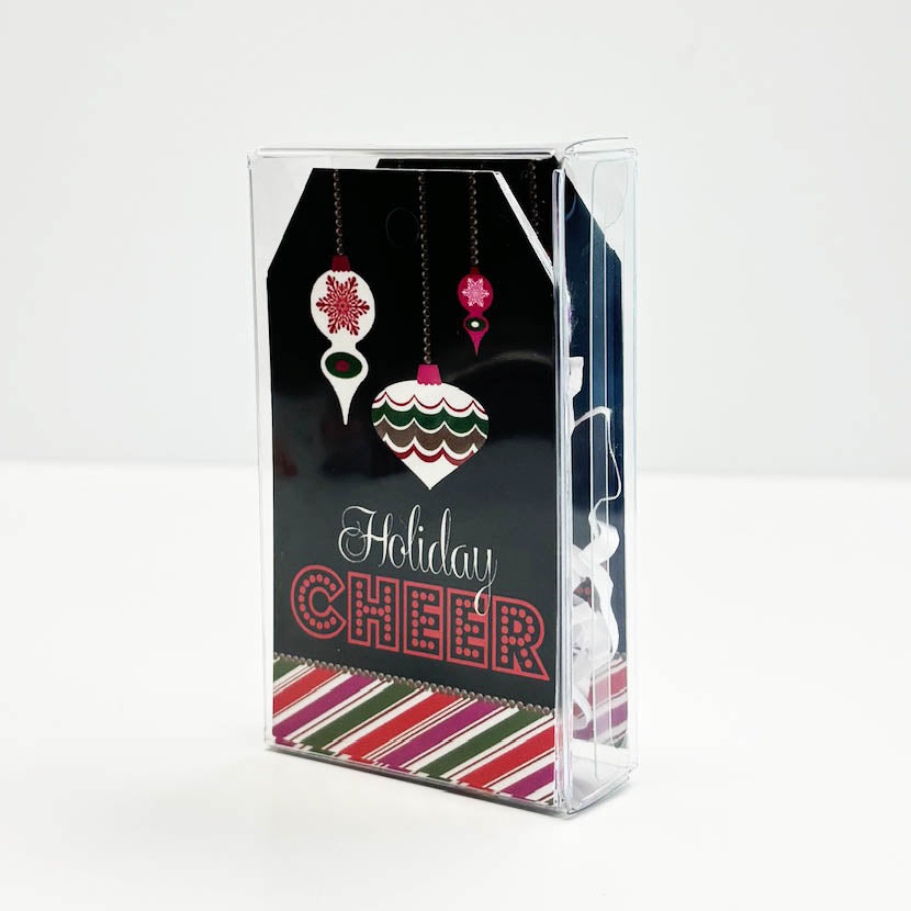 Holiday Cheer Retro Ornament Gift Tag Set of 10