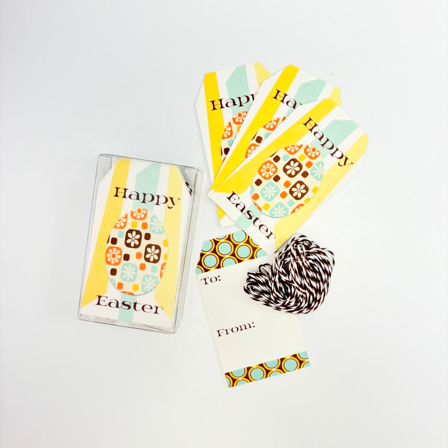 Easter Egg Mid Century Modern Happy Easter Gift Tag Set of 10