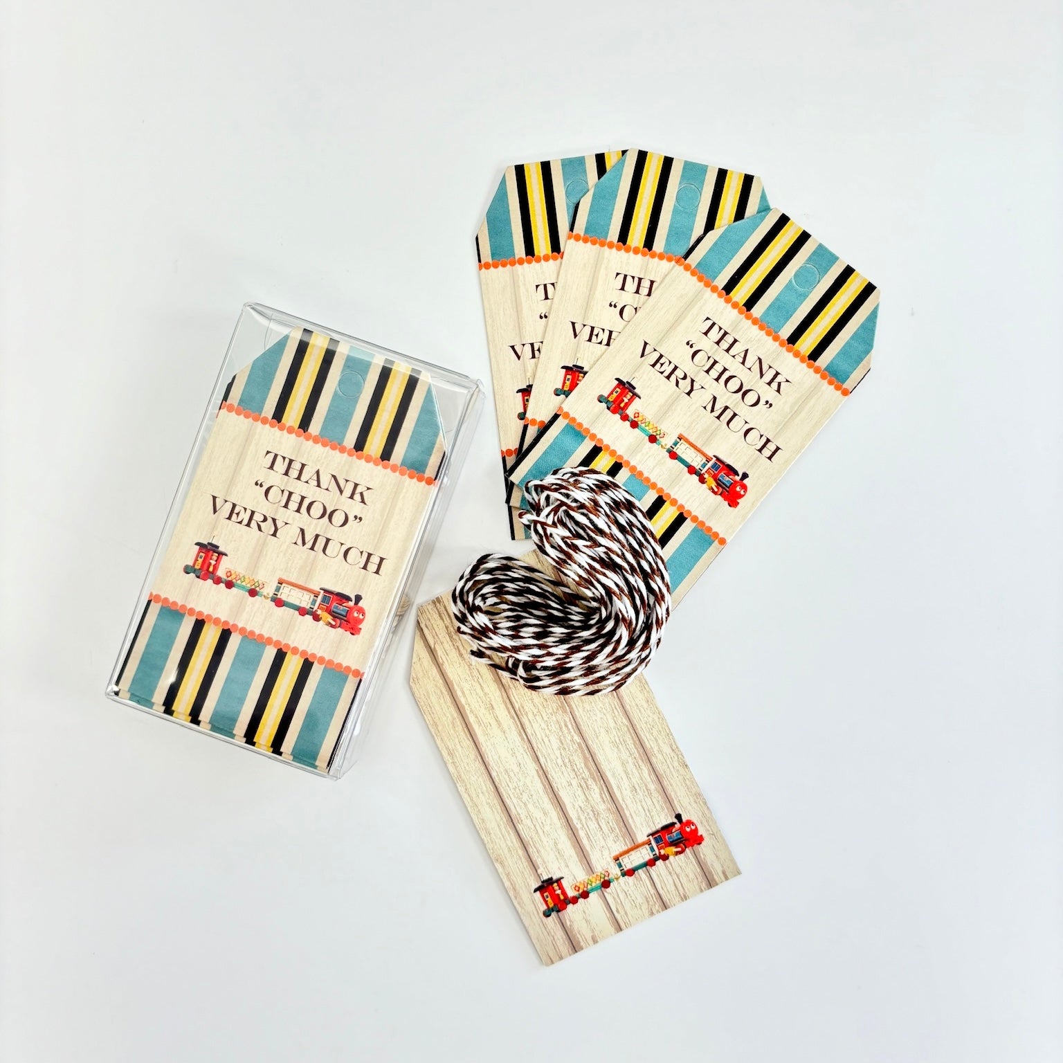 Vintage Train Thank You Very Much Gift Tag Set of 10