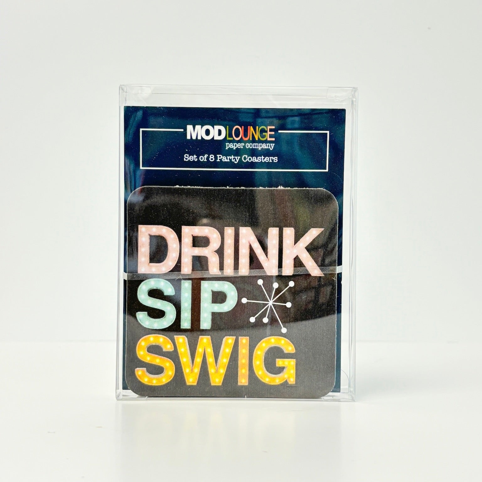 Drink Sip Swig Marquee Coaster Set