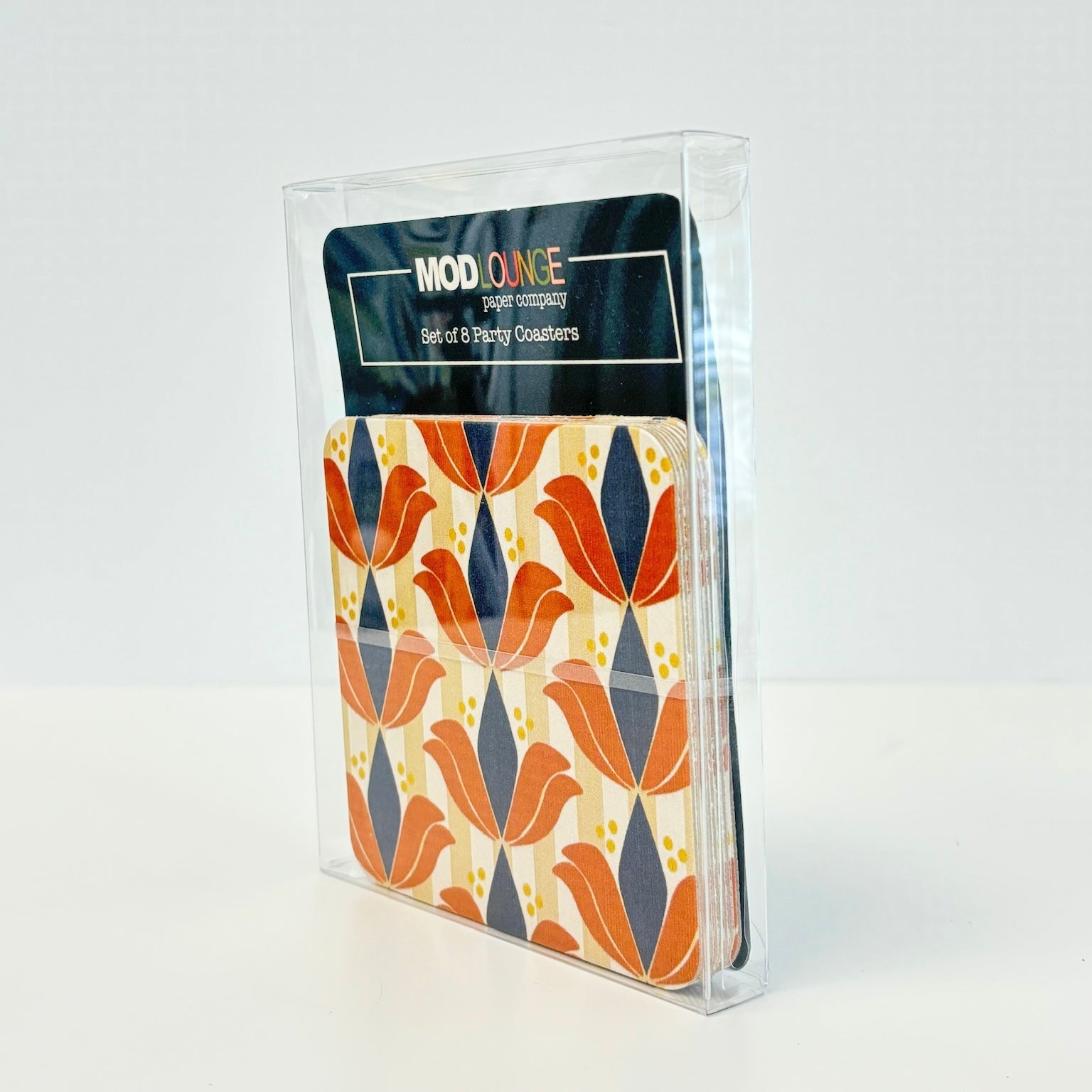 Lotus Mid Century Modern Paper Coaster Set