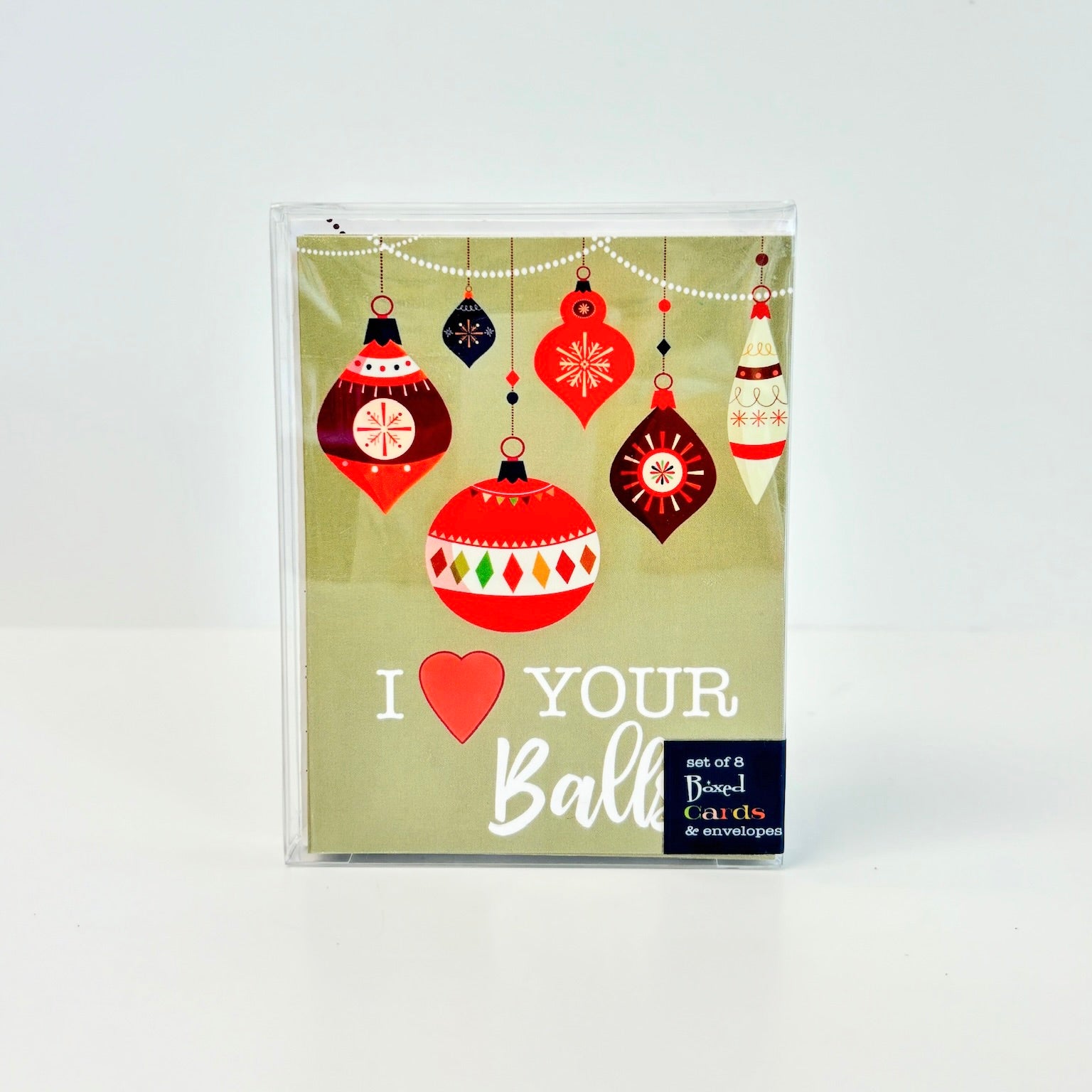 I Heart Your Balls Retro Ornament Boxed Holiday Greeting Card