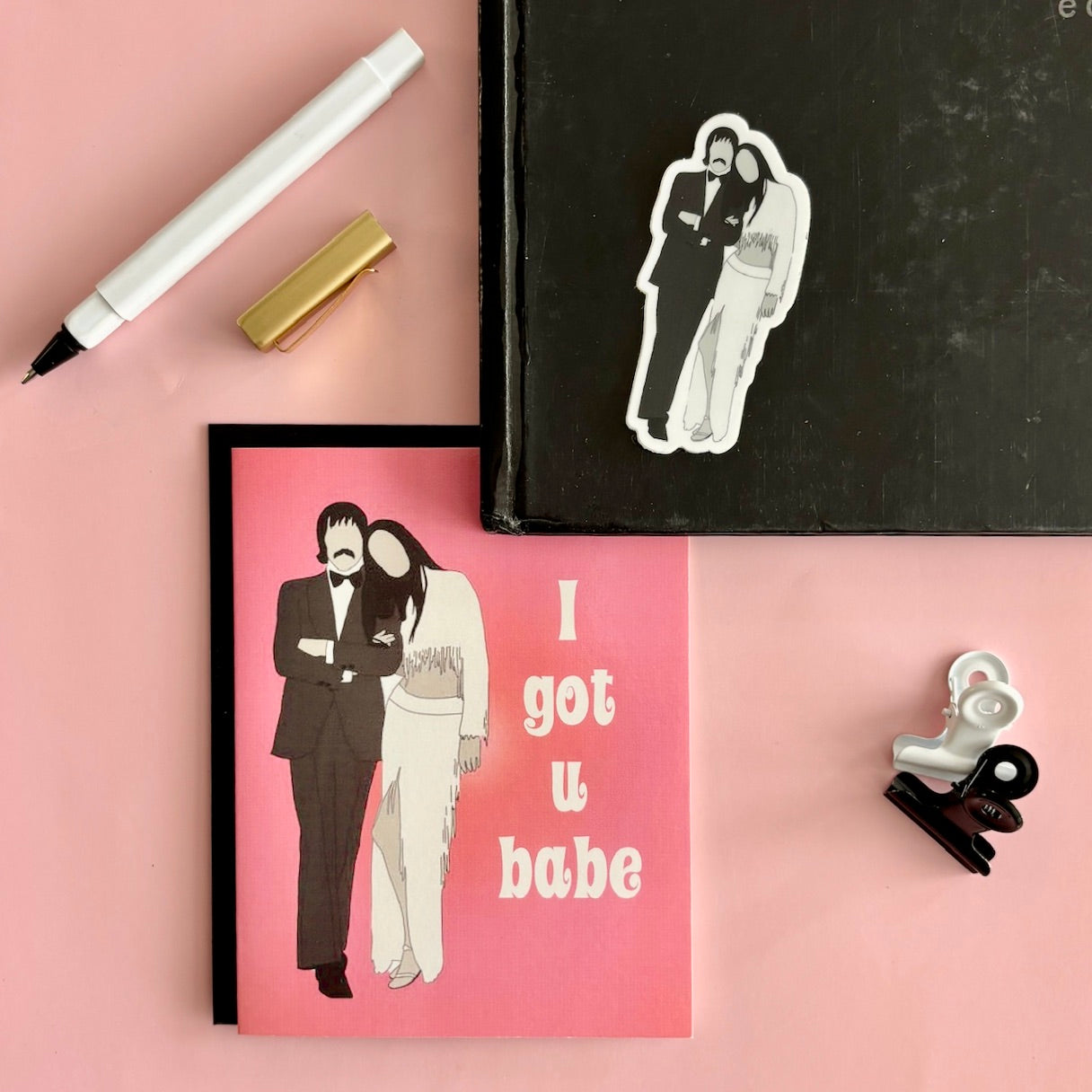 Sonny and Cher Hand Drawn Pop Icon Sticker