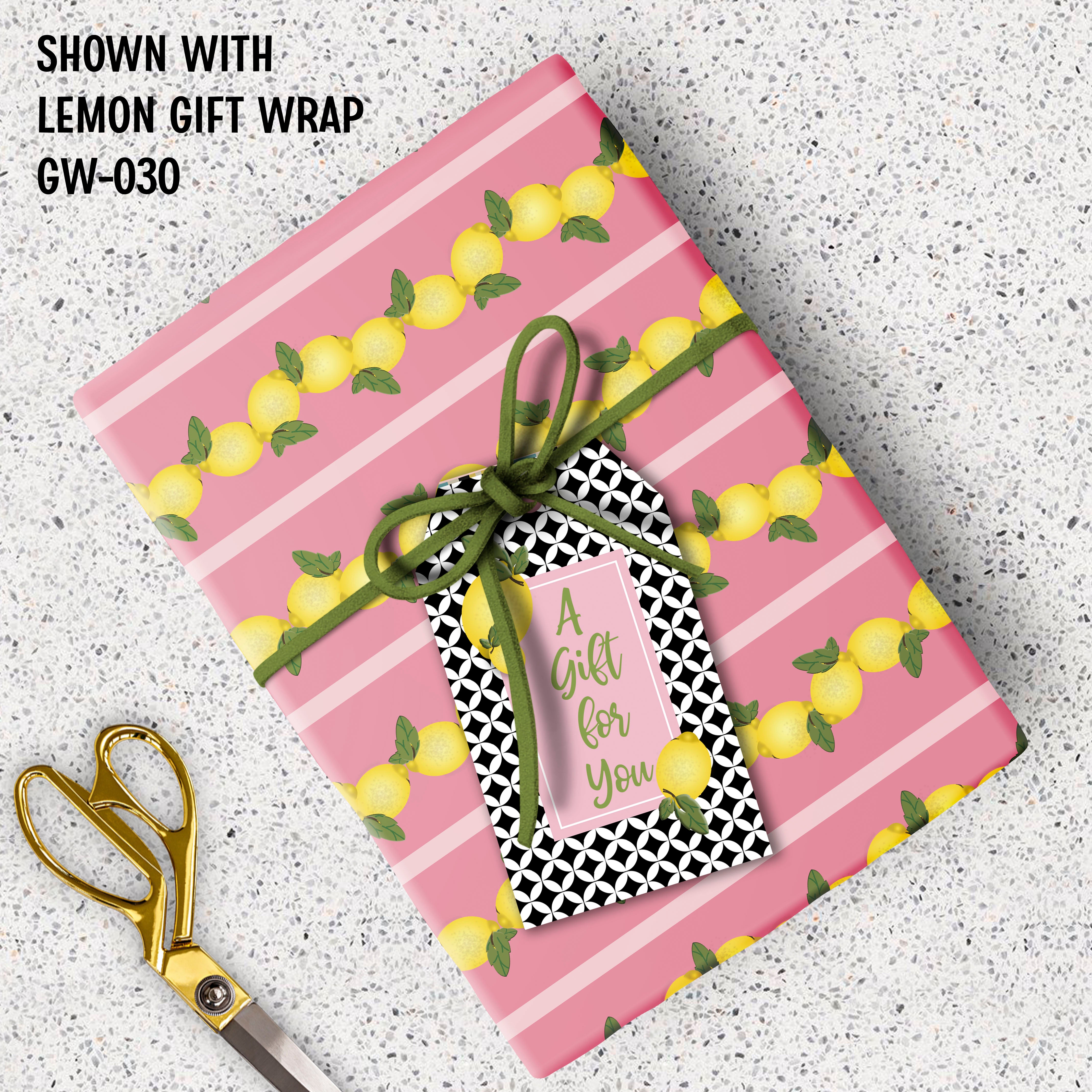Lemon Vintage Pink and Yellow Gift Wrap Craft Sheets