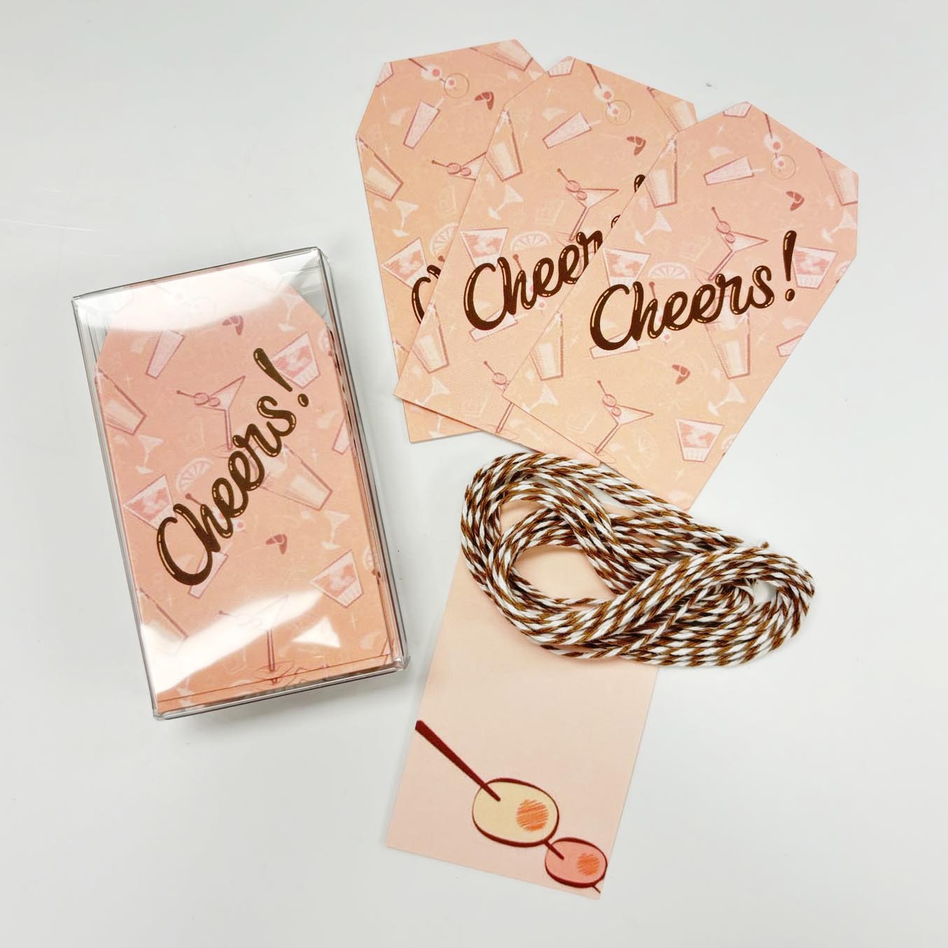 Martini Cheers Mid Century Modern Cocktail Gift Tags