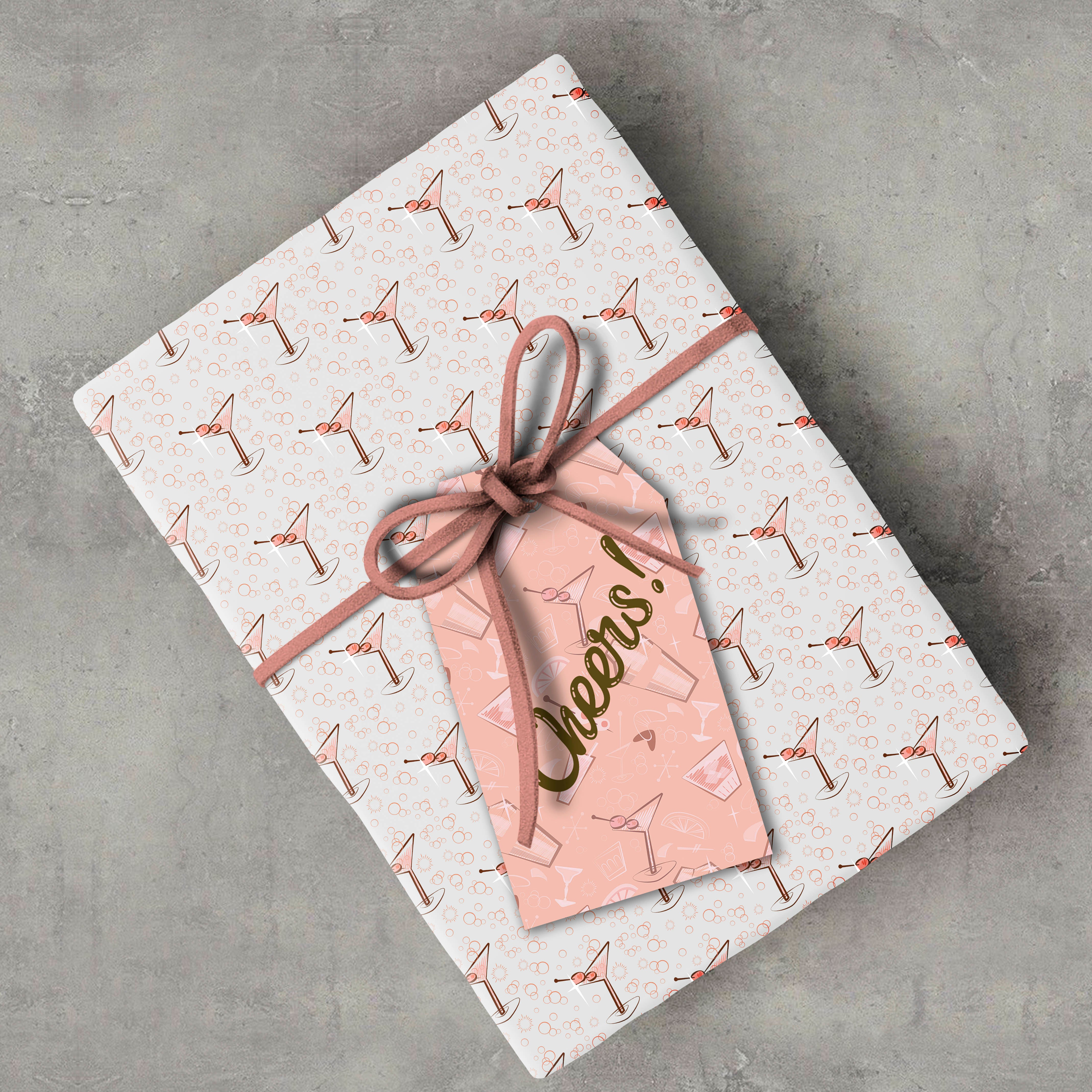 Martini Cheers Mid Century Modern Cocktail Gift Tags