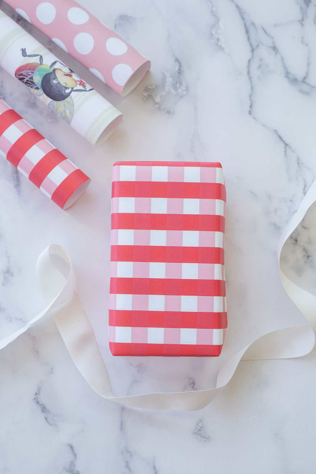 Gingham Red Gift Wrap Craft Sheets