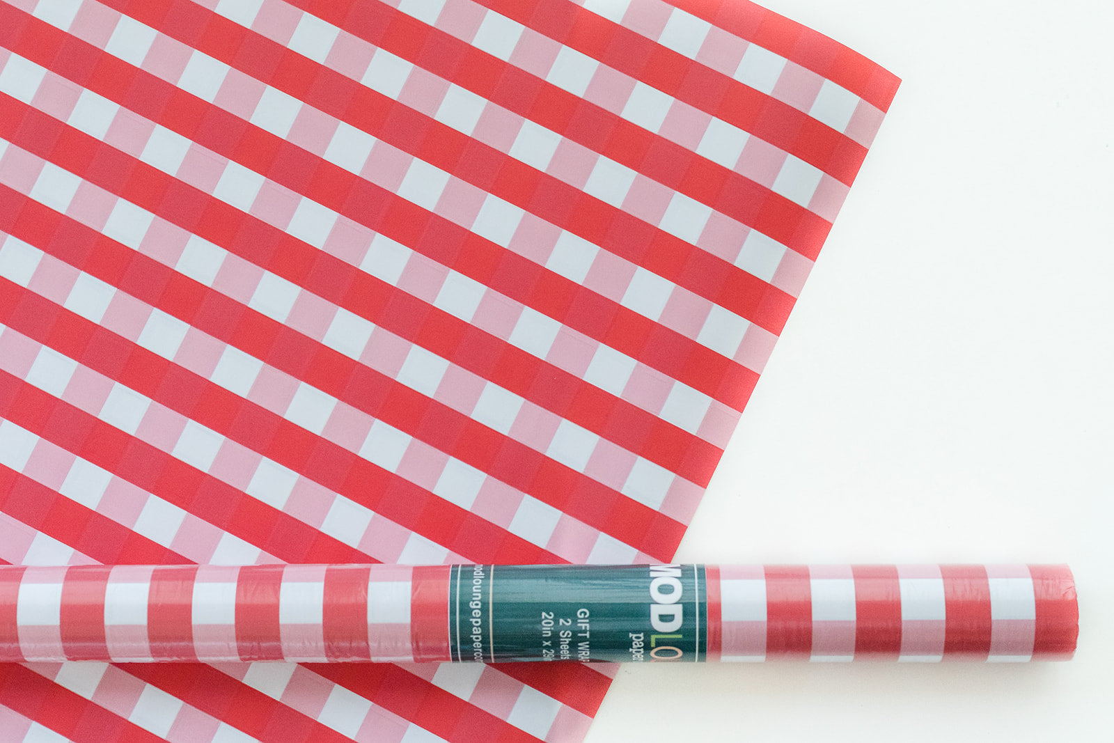 Gingham Red Gift Wrap Craft Sheets