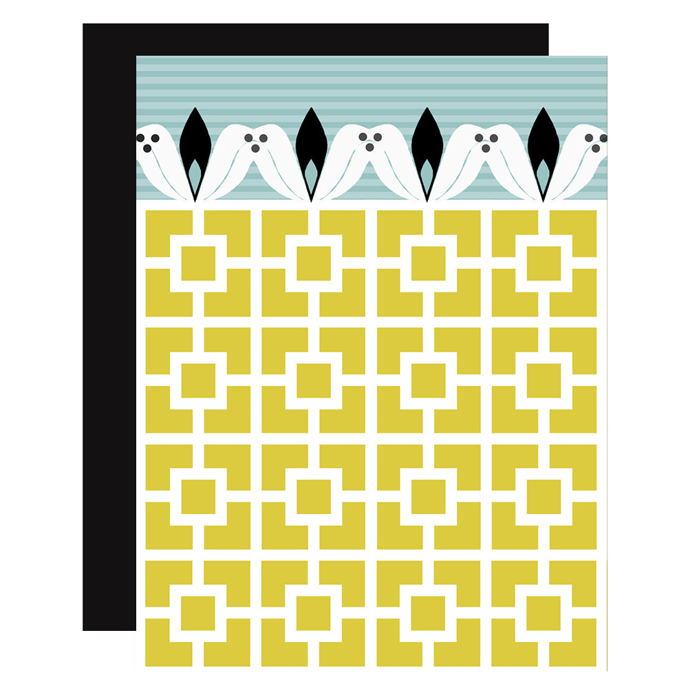 Breeze Block and Lotus Yellow Mid Century Notecard Single