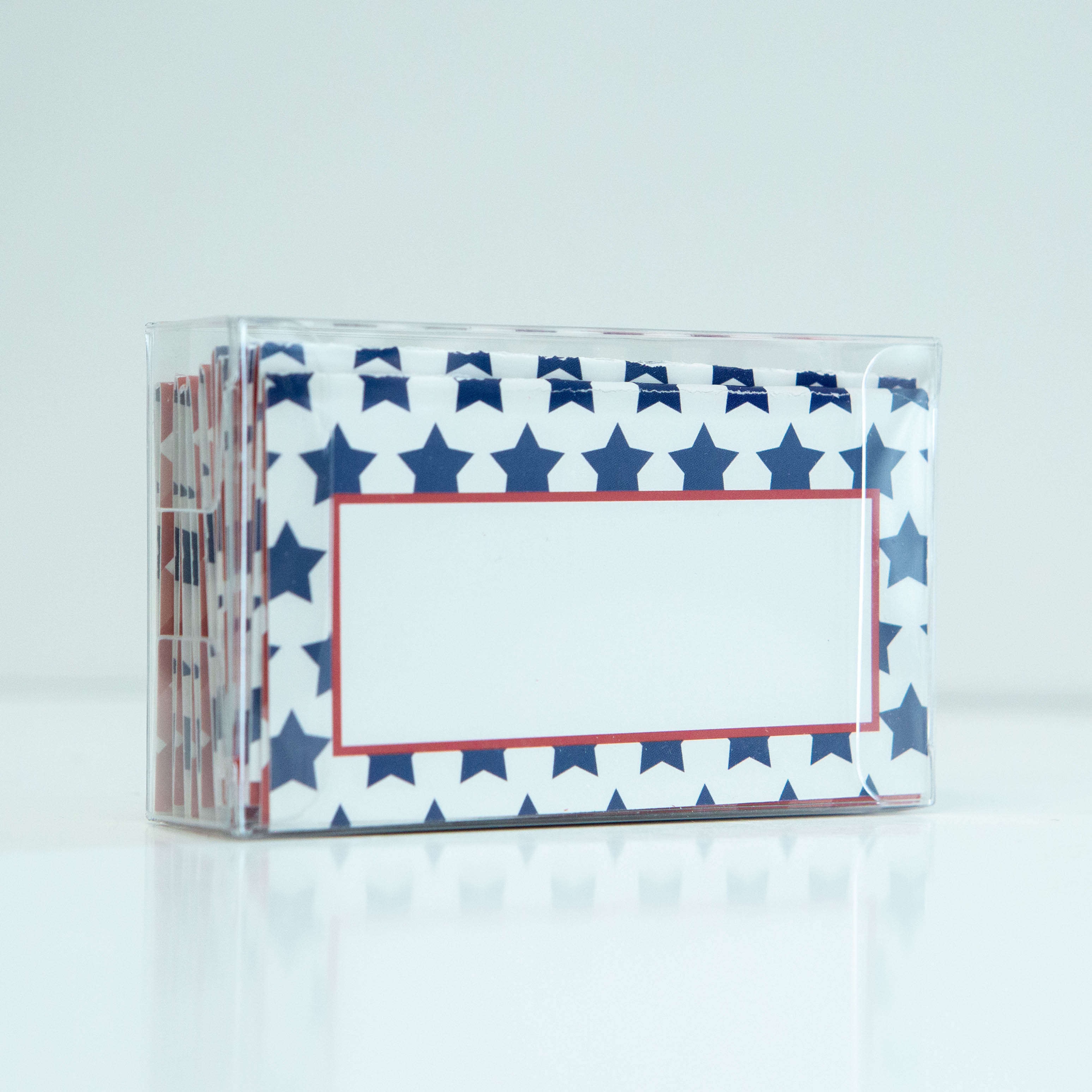 Patriotic Stars Blue and Red Double Sided Place Cards