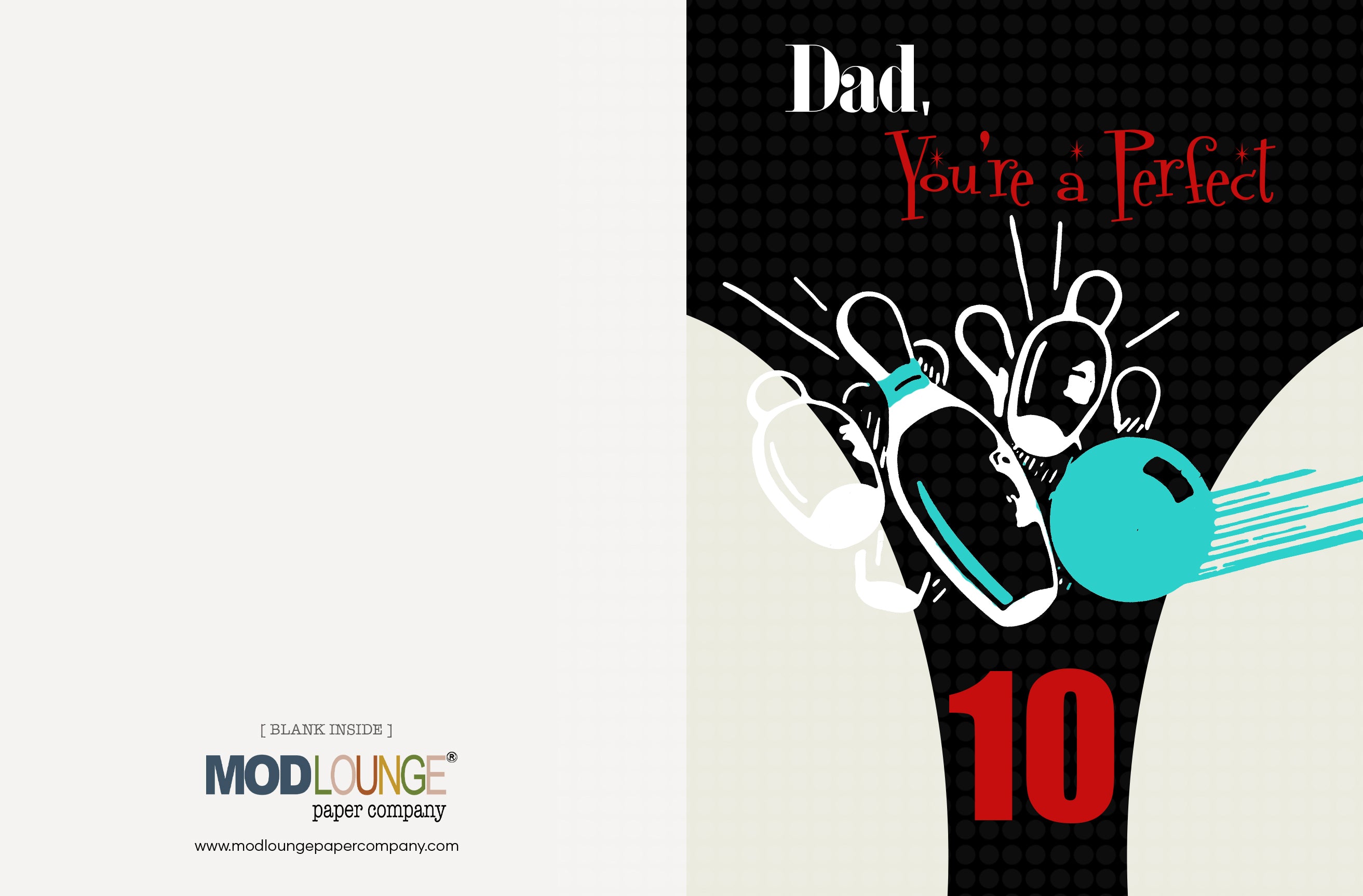 Dad You're A Perfect 10 Retro Bowling Greeting Card