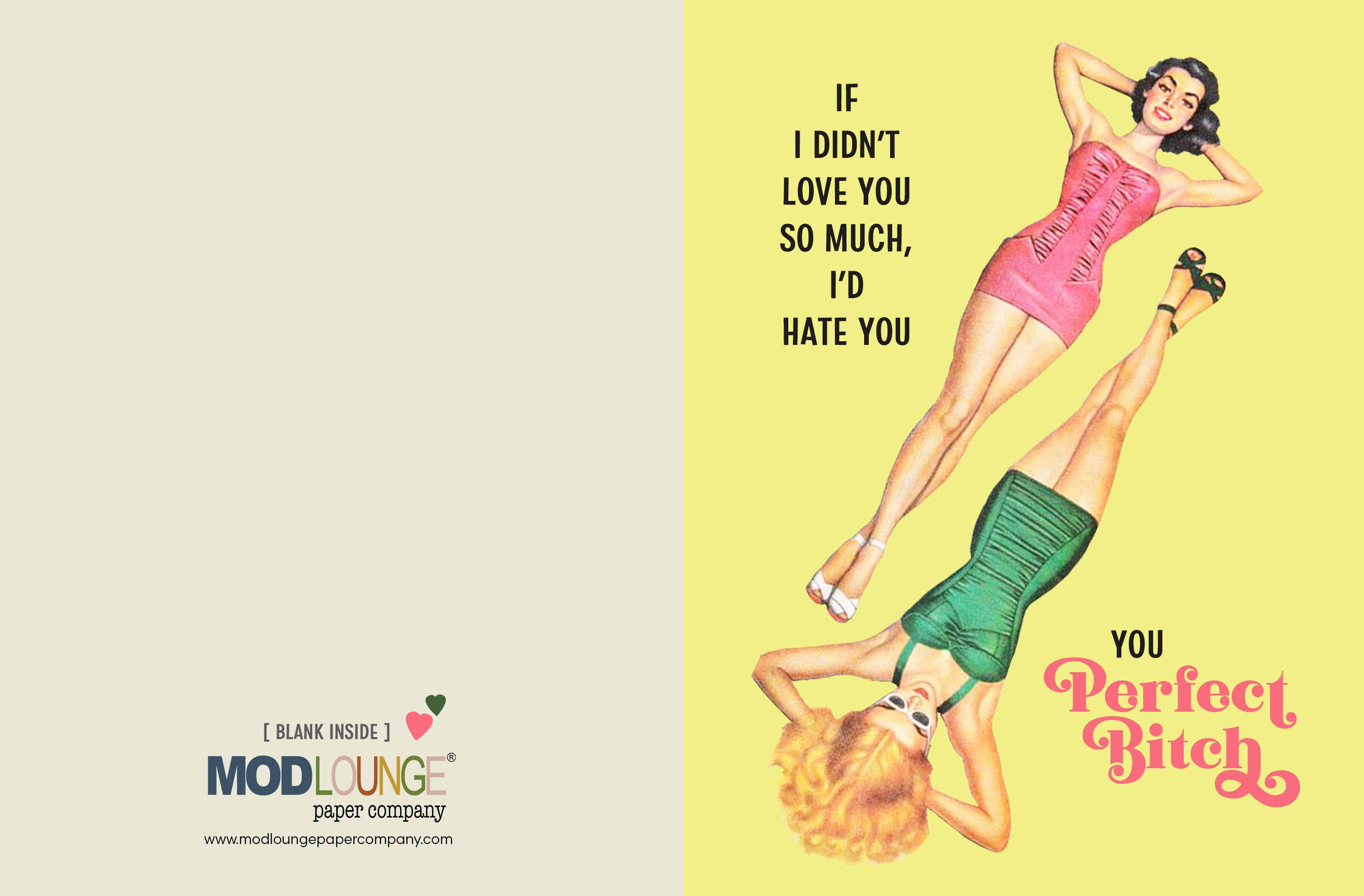 Funny Perfect Bitch Vintage Pinup Friendship Card