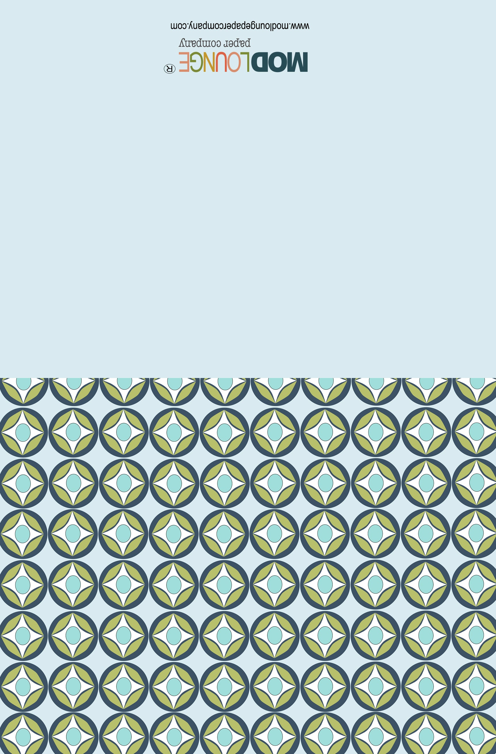 Blue Circle Mid Century Modern Notecard Single