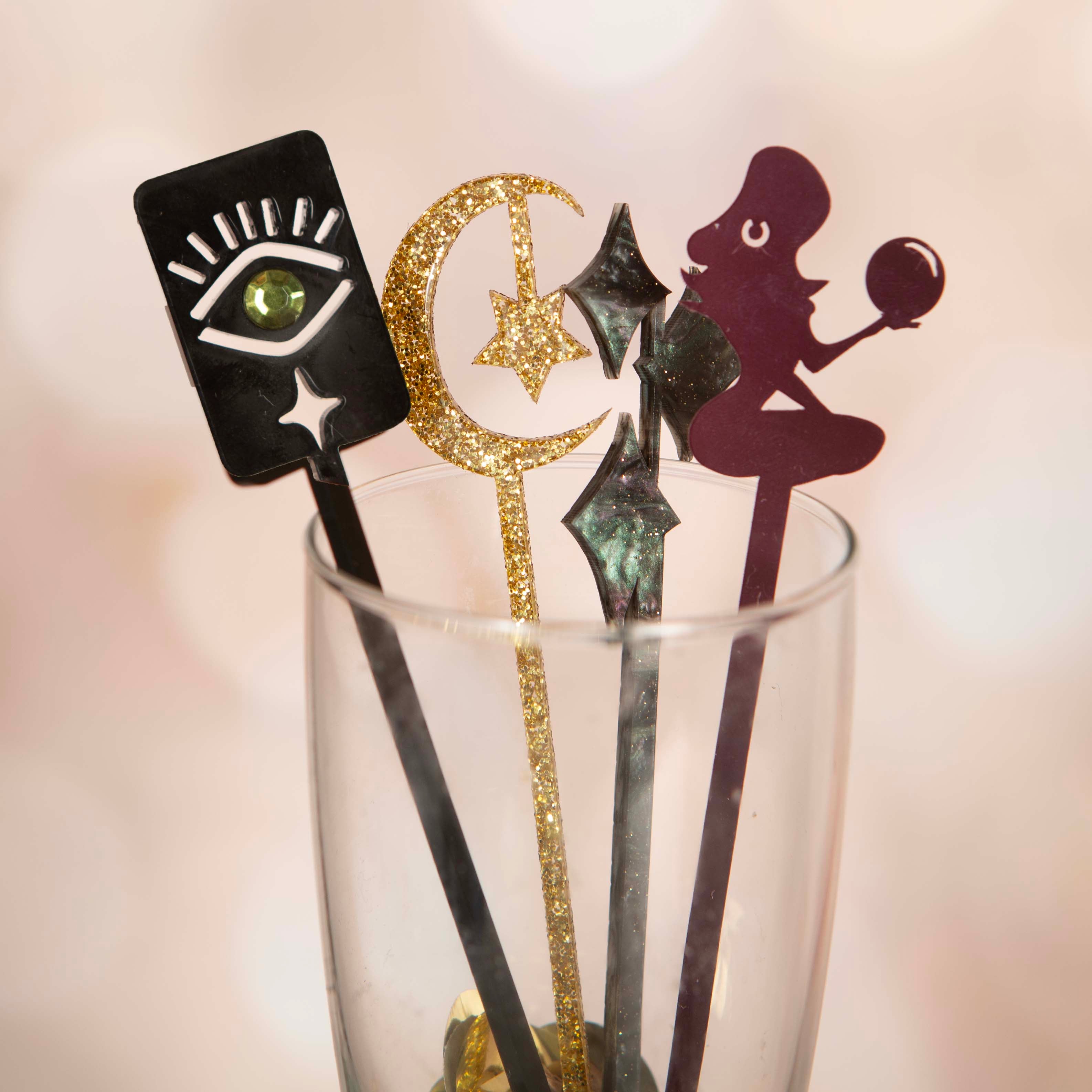 Psychic Girl Spiritual Eye Acrylic Drink Stirrer Swizzle Stix