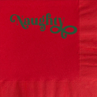 Naughty and Nice Foil Funny Holiday Cocktail Beverage Napkin